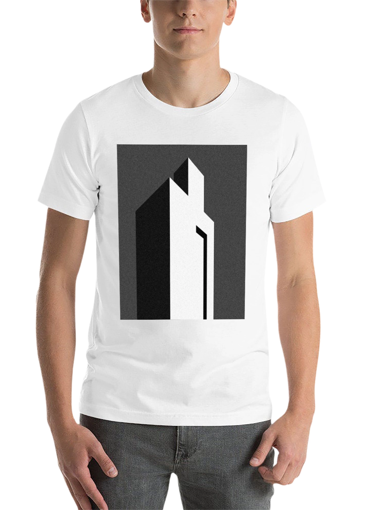 Black Modern Abstract Graphic Print Tee view 14