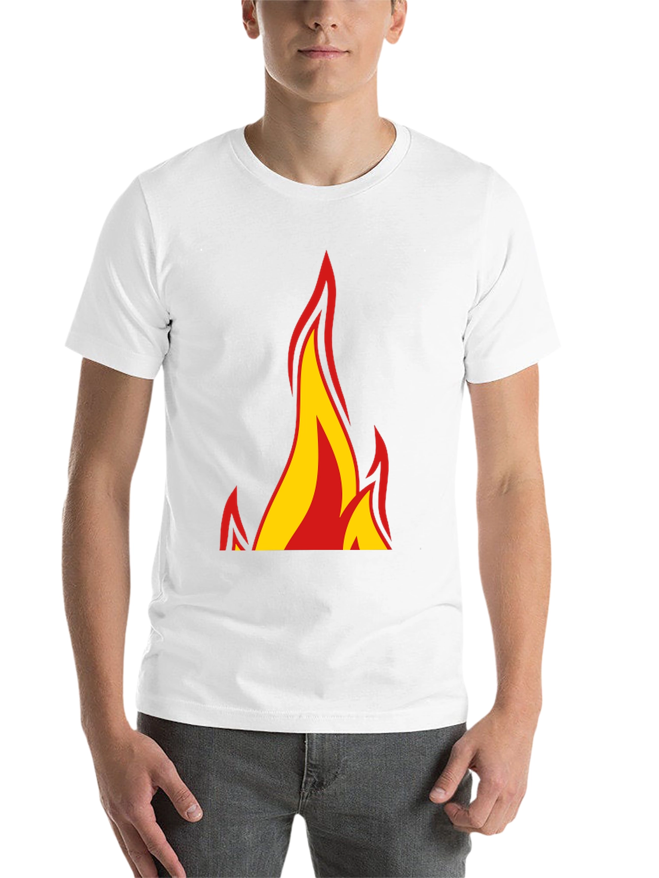Black Bold Flame Graphic Black T-Shirt view 14