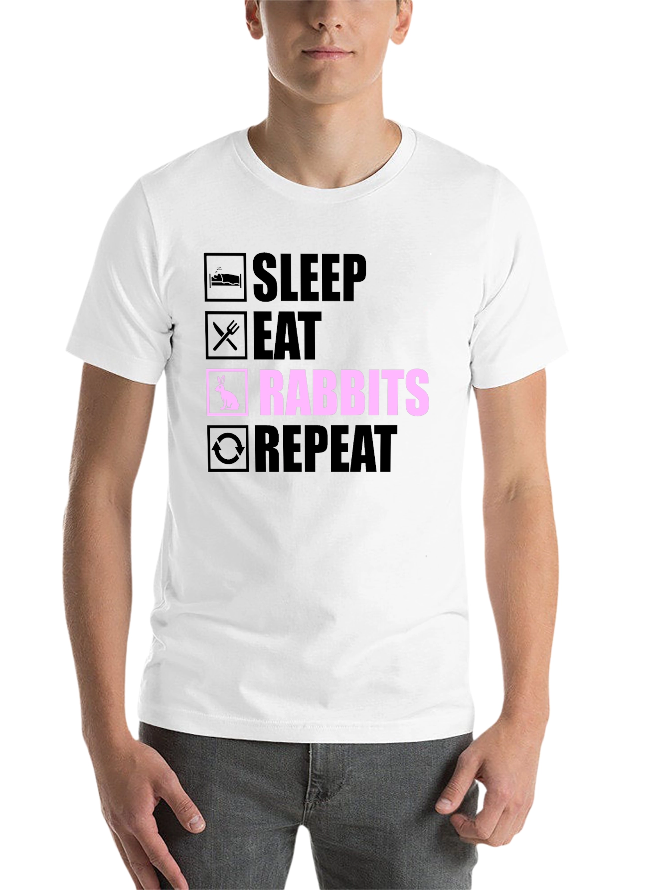 Black Sleep Eat Rabbits Repeat T-Shirt view 14