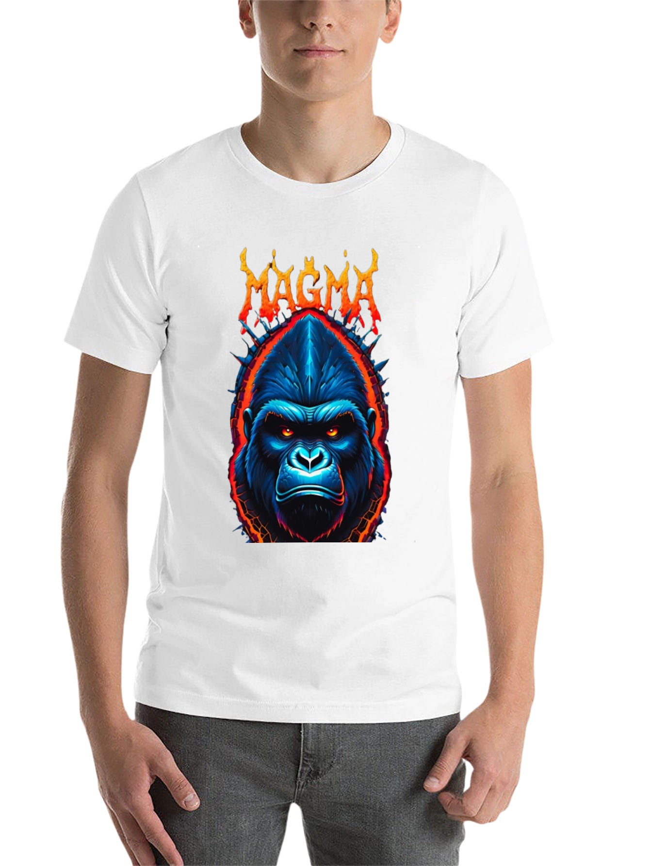 Black Magma Gorilla Graphic Tee - Bold Black T-Shirt view 14