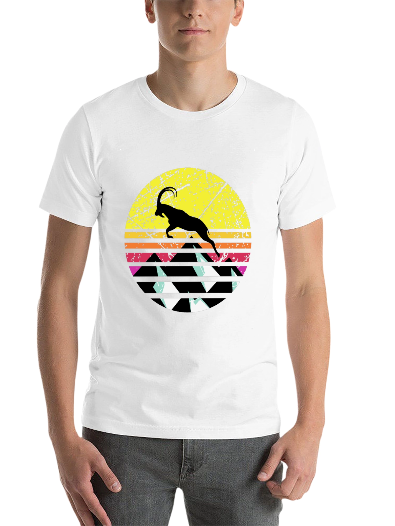 Black Sunset Goat Graphic Tee - Black view 14