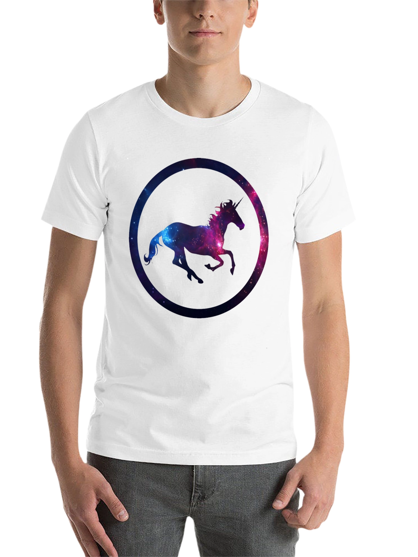 Black Unicorn Galaxy Graphic T-Shirt view 14