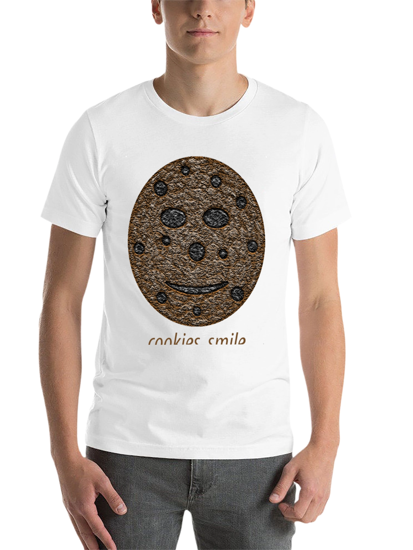 Black Cookie Smile Graphic Black T-Shirt view 14