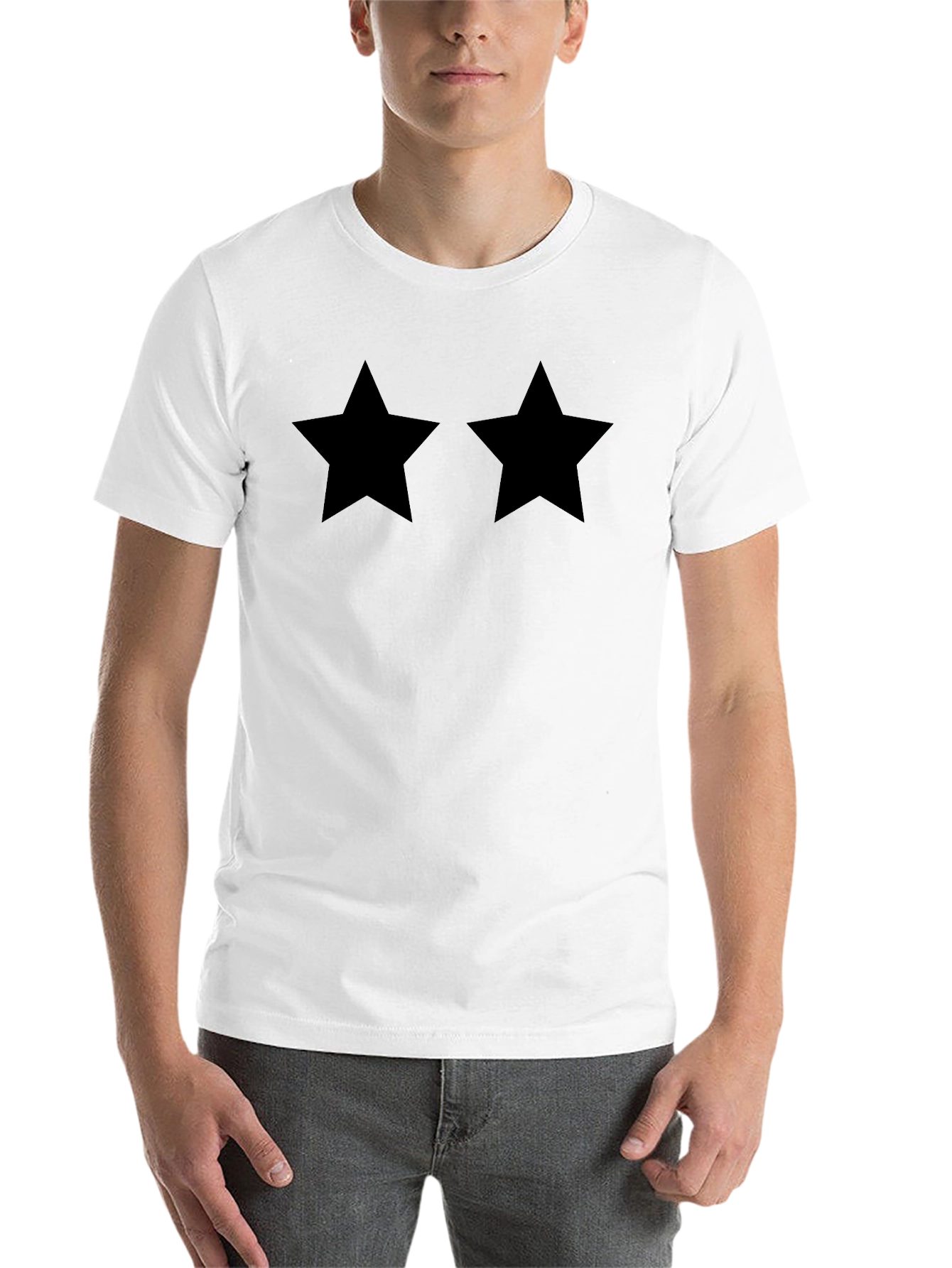 Black Two Stars Black T-Shirt view 14
