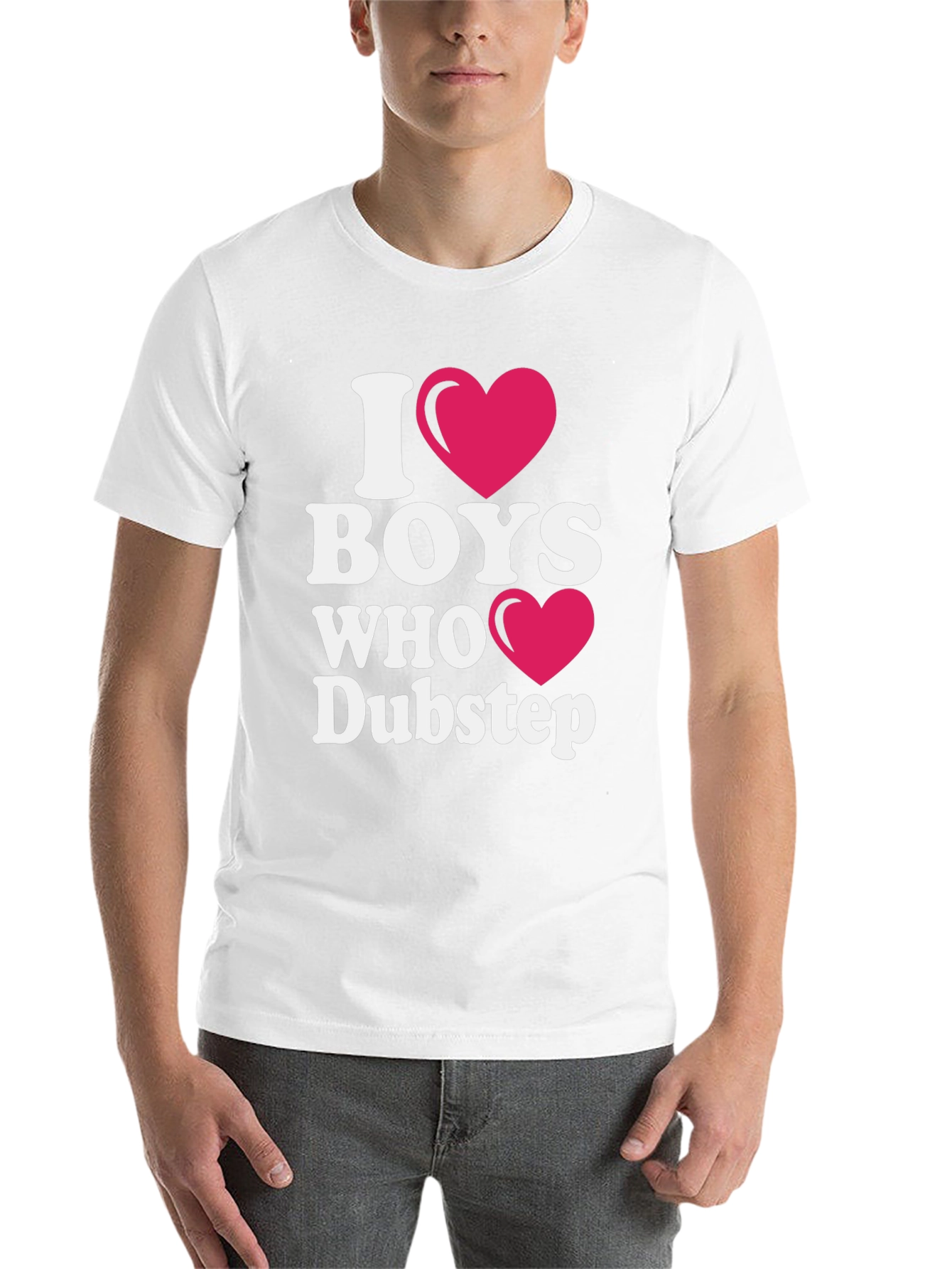 Black I Love Boys Who Like Dubstep T-Shirt view 14