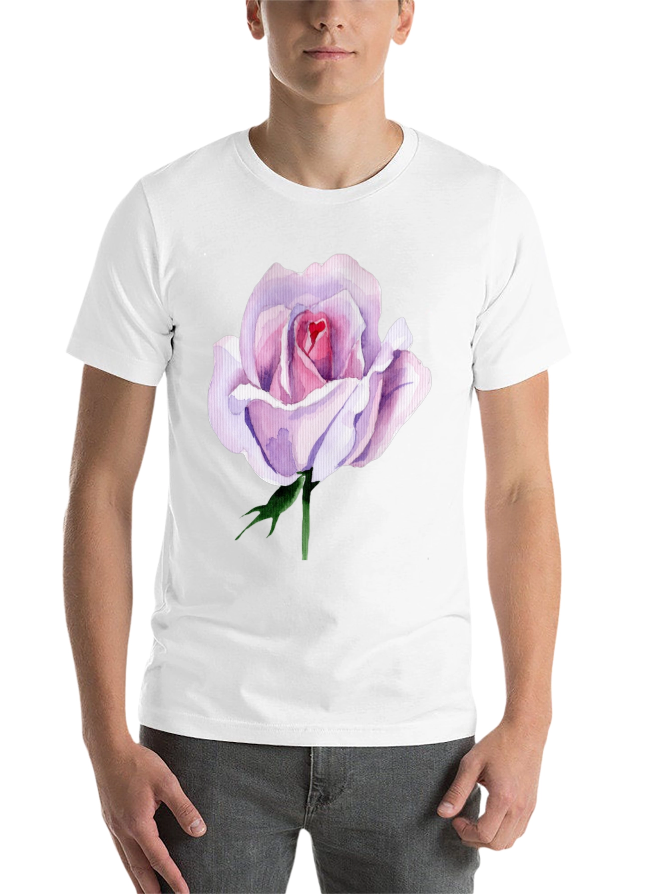 Elegant Rose Graphic Tee - Black - 14