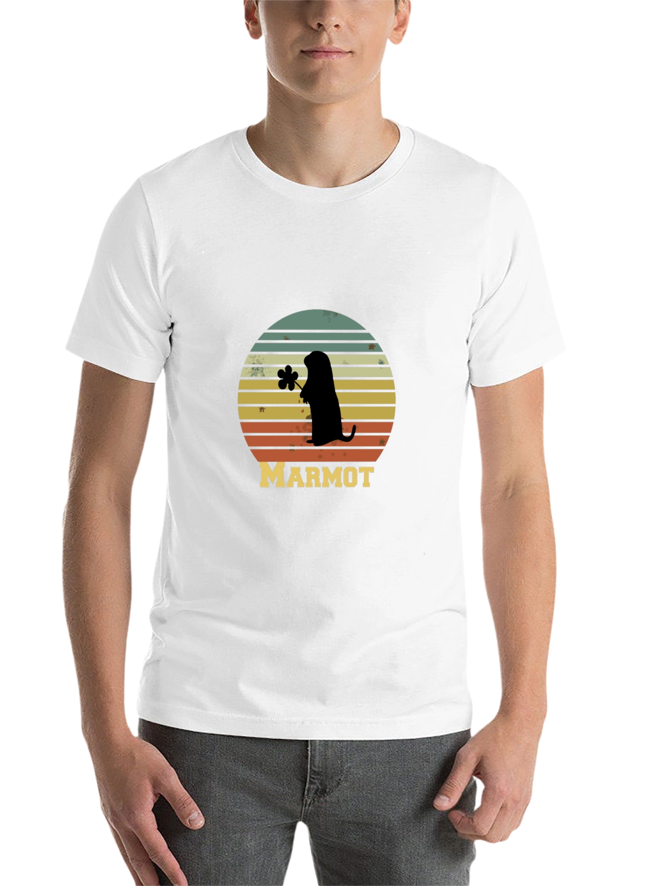 Black Retro Marmot Silhouette T-Shirt view 14