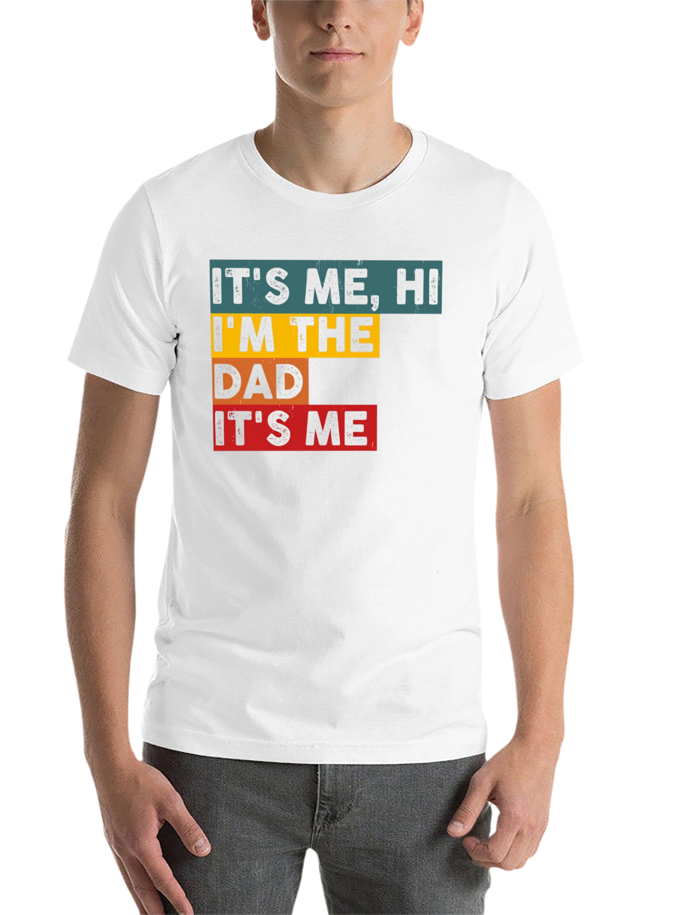Black It's Me, Hi, I'm The Dad, It's Me - Men's Graphic Tee view 14