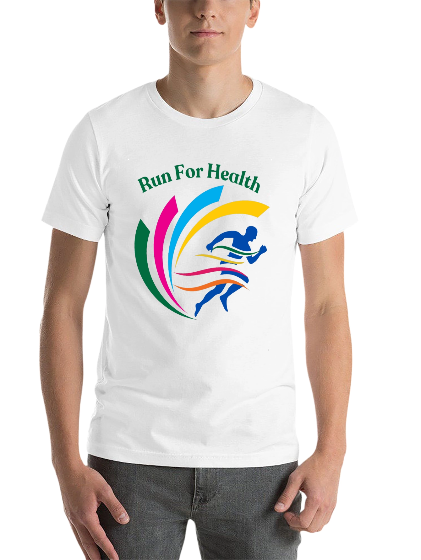 Black Run For Health Graphic Tee, Black Cotton Blend view 14