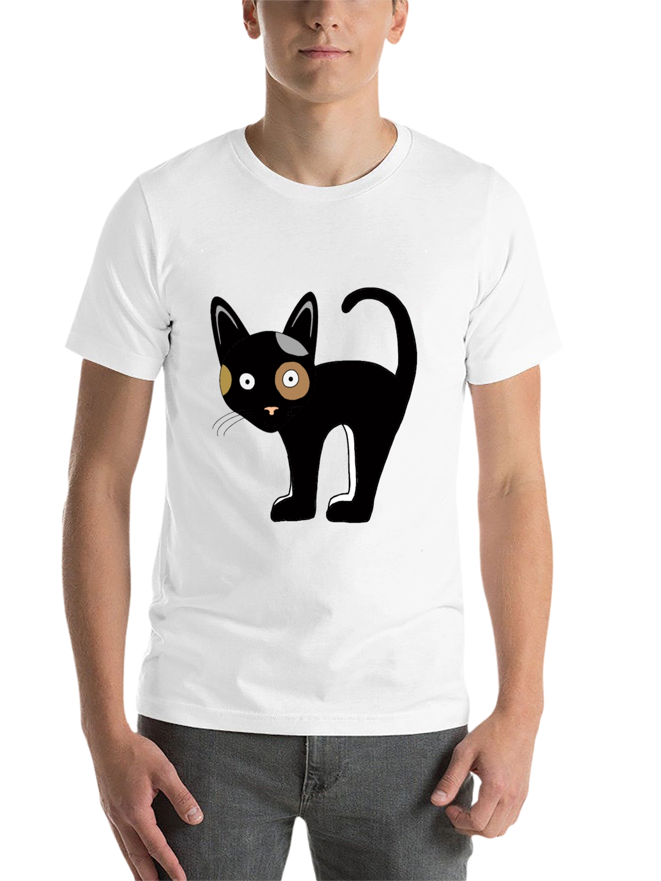 Black Black Cat Graphic Tee - Unique Cartoon Design view 14