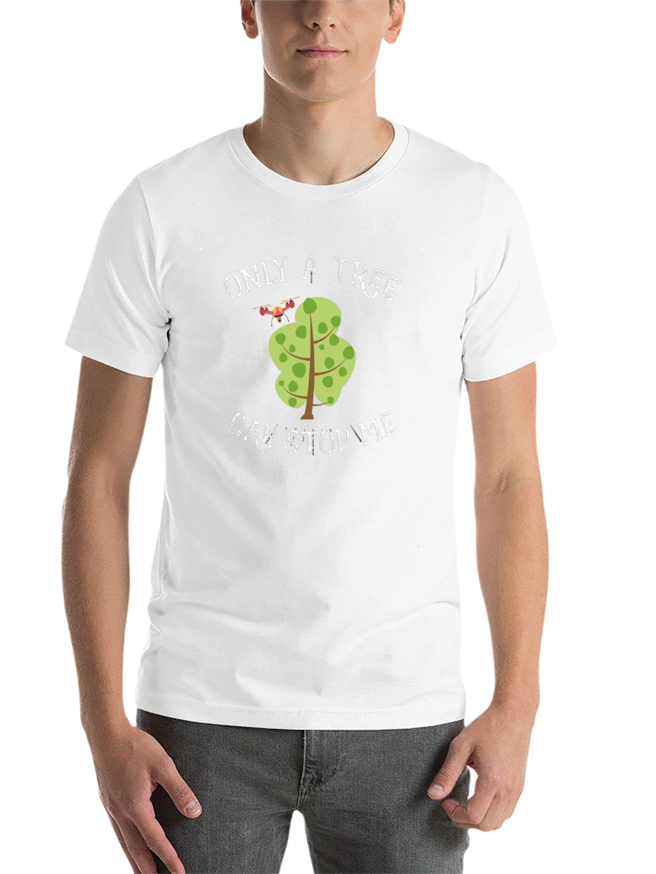 Black Only A Tree Can Stop Me Drone T-Shirt view 14