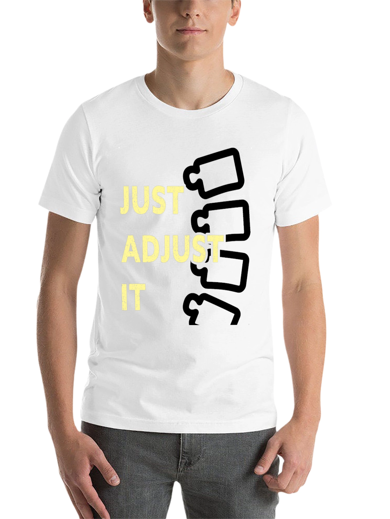 Black Just Adjust It Chiropractic T-Shirt view 14