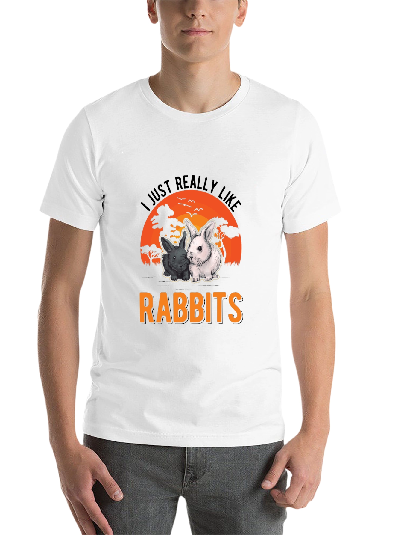 Black I Just Really Like Rabbits T-Shirt view 14