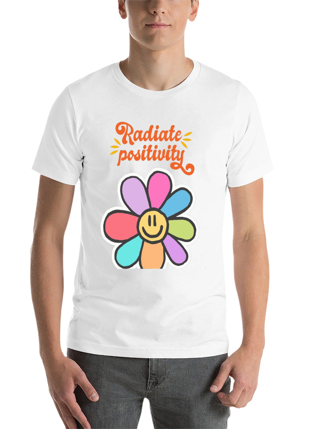 Black Radiate Positivity Graphic T-Shirt view 14