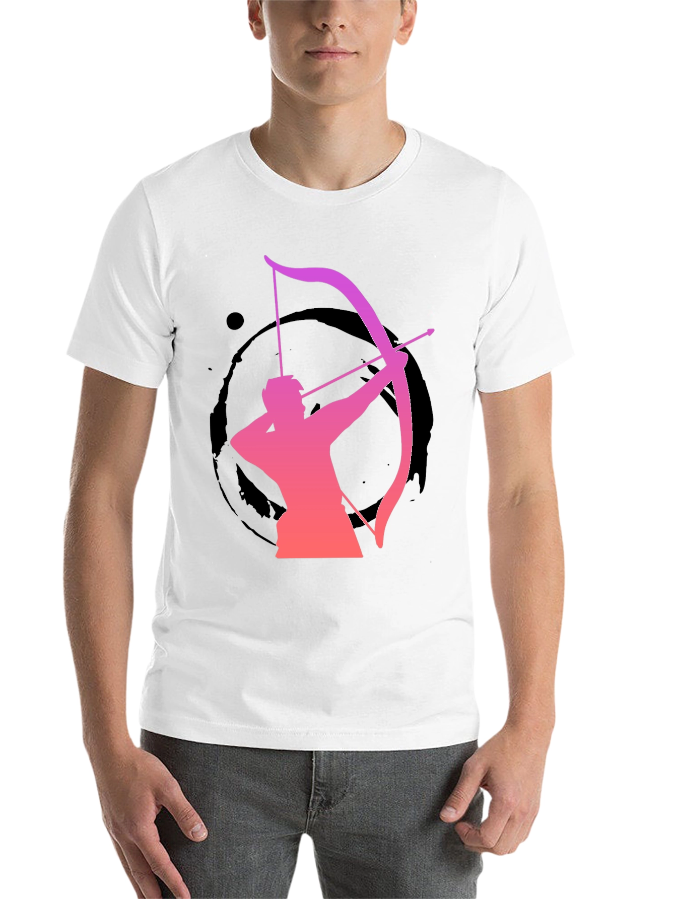 Black Archery Silhouette Graphic T-Shirt - Black view 14