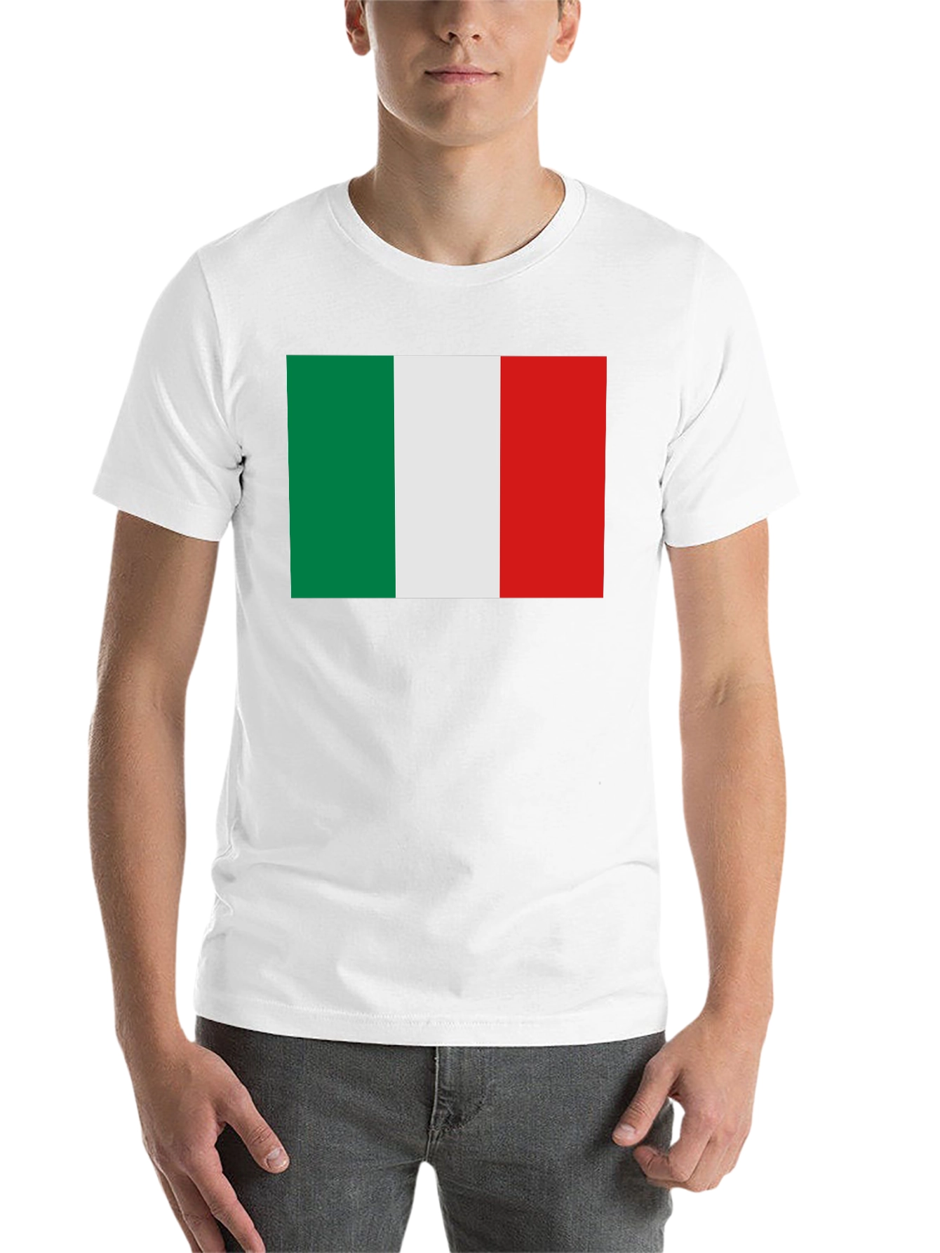 Black Italian Flag Graphic Tee - Black Crew Neck T-Shirt view 14