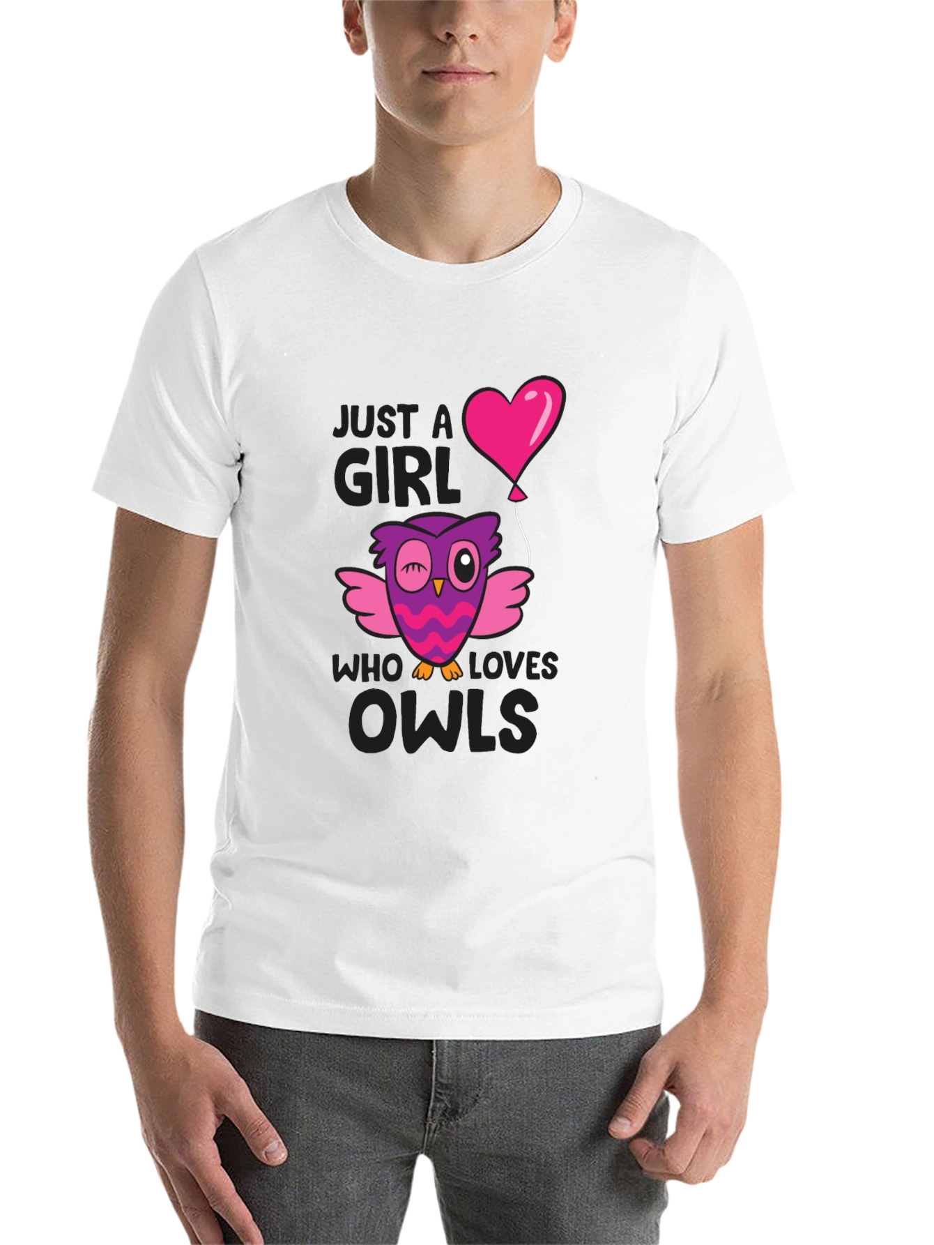 Black Just A Girl Who Loves Owls T-Shirt view 14