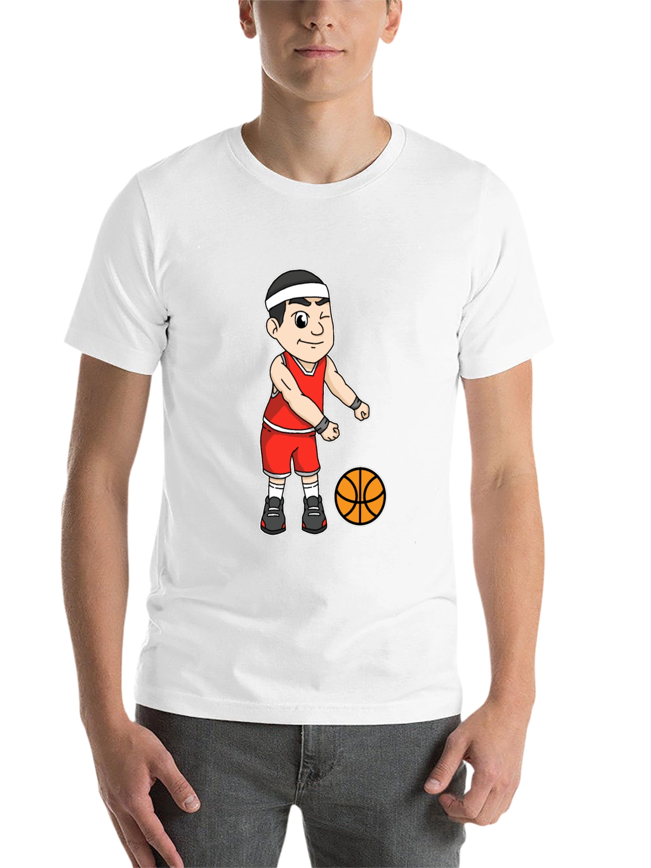 Black Cartoon Basketball Player Graphic Tee view 14