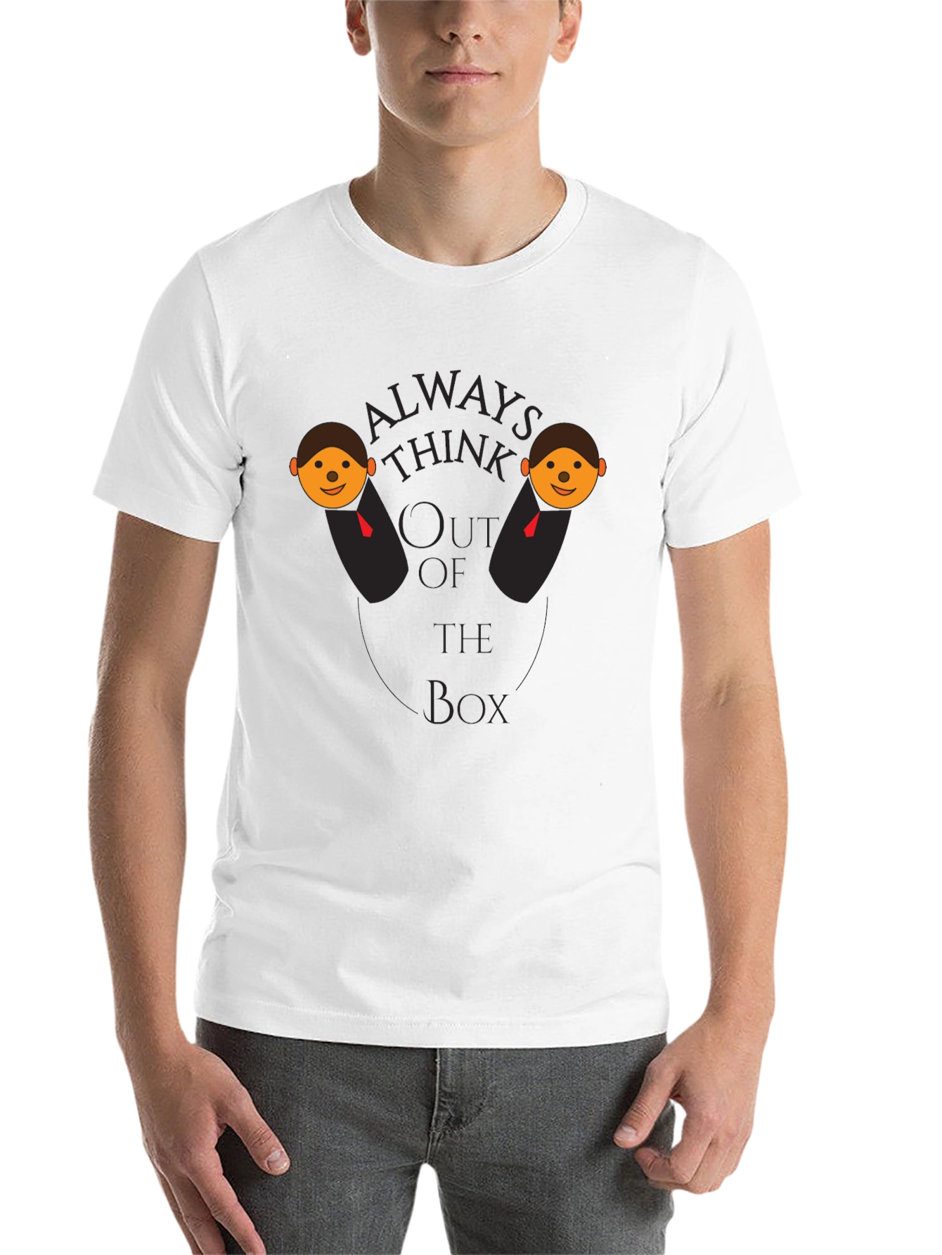 Black Think Outside the Box Graphic T-Shirt view 14