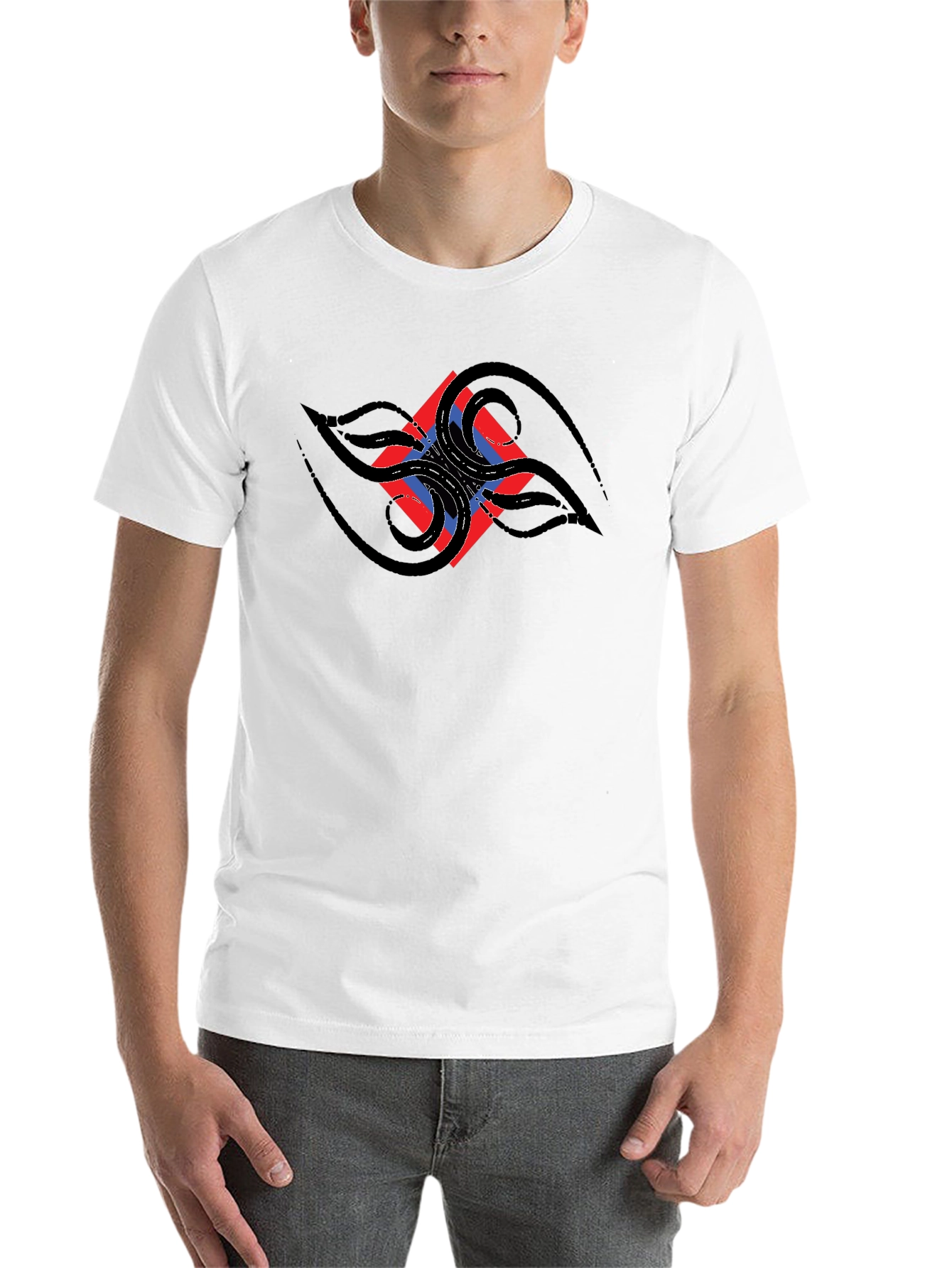 Black Abstract Graphic Black T-Shirt view 14