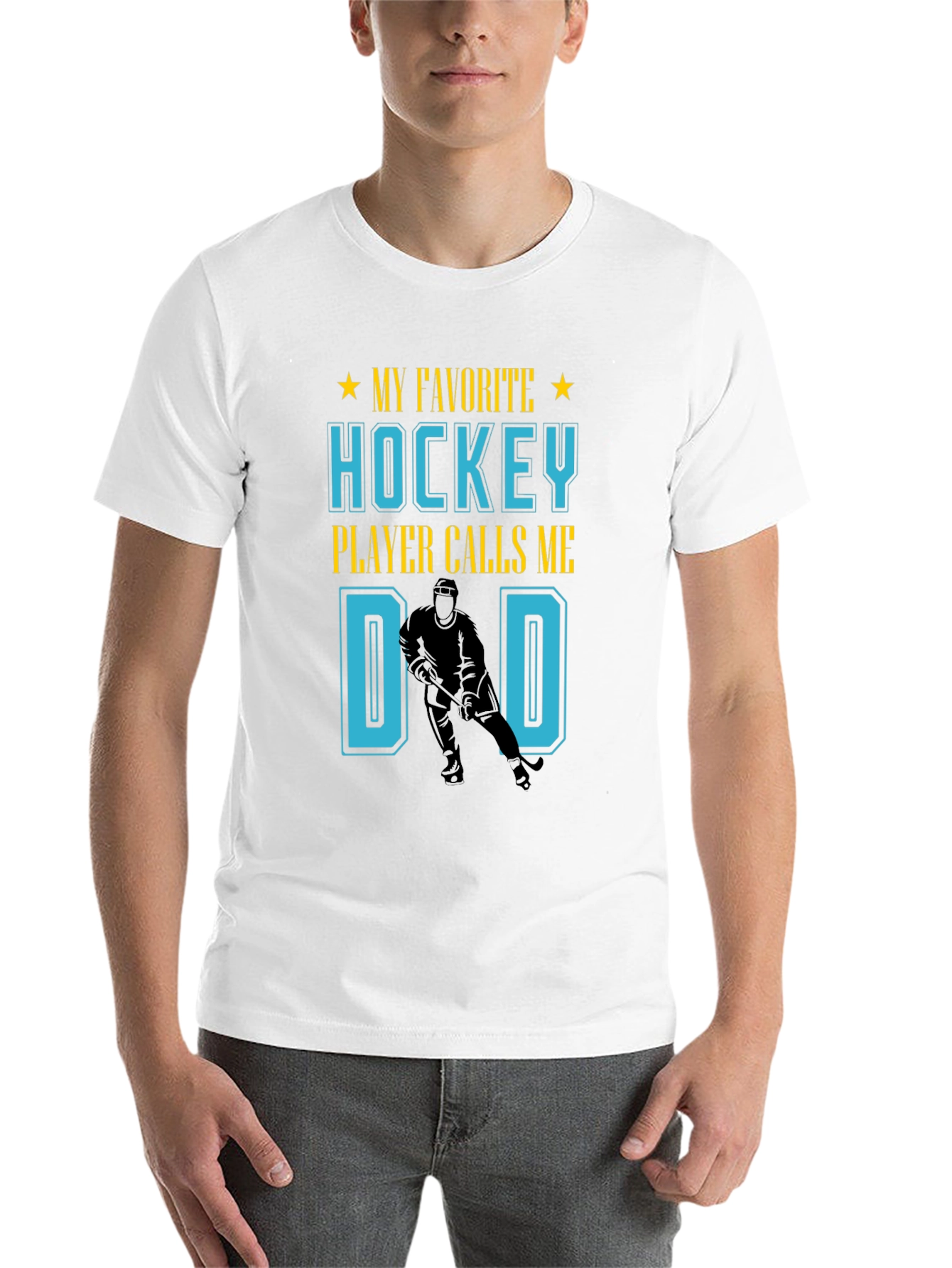 Black Hockey Dad T-Shirt view 14