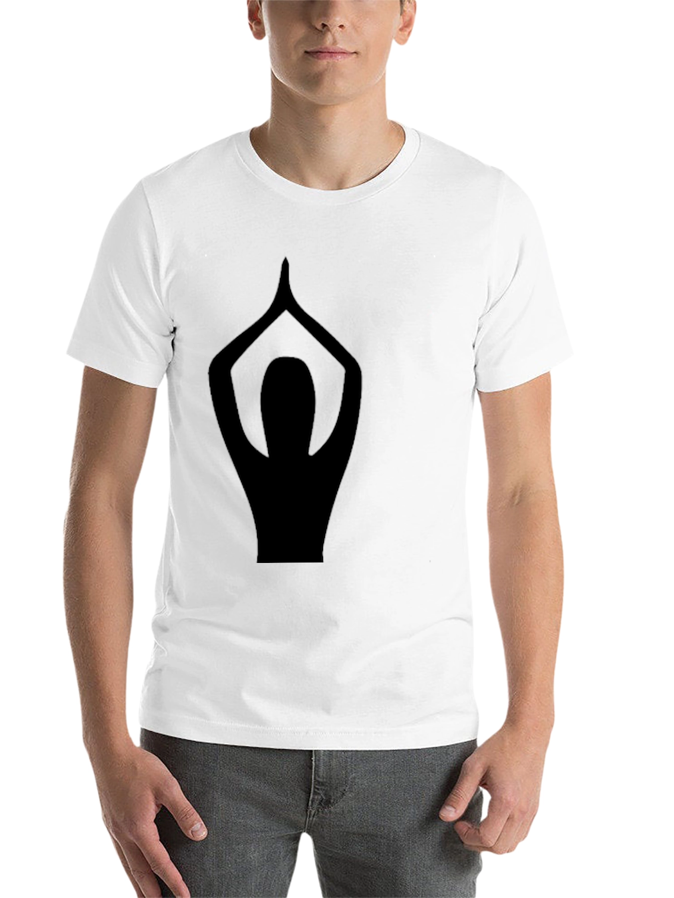 Black Yoga Pose Graphic Black T-Shirt view 14