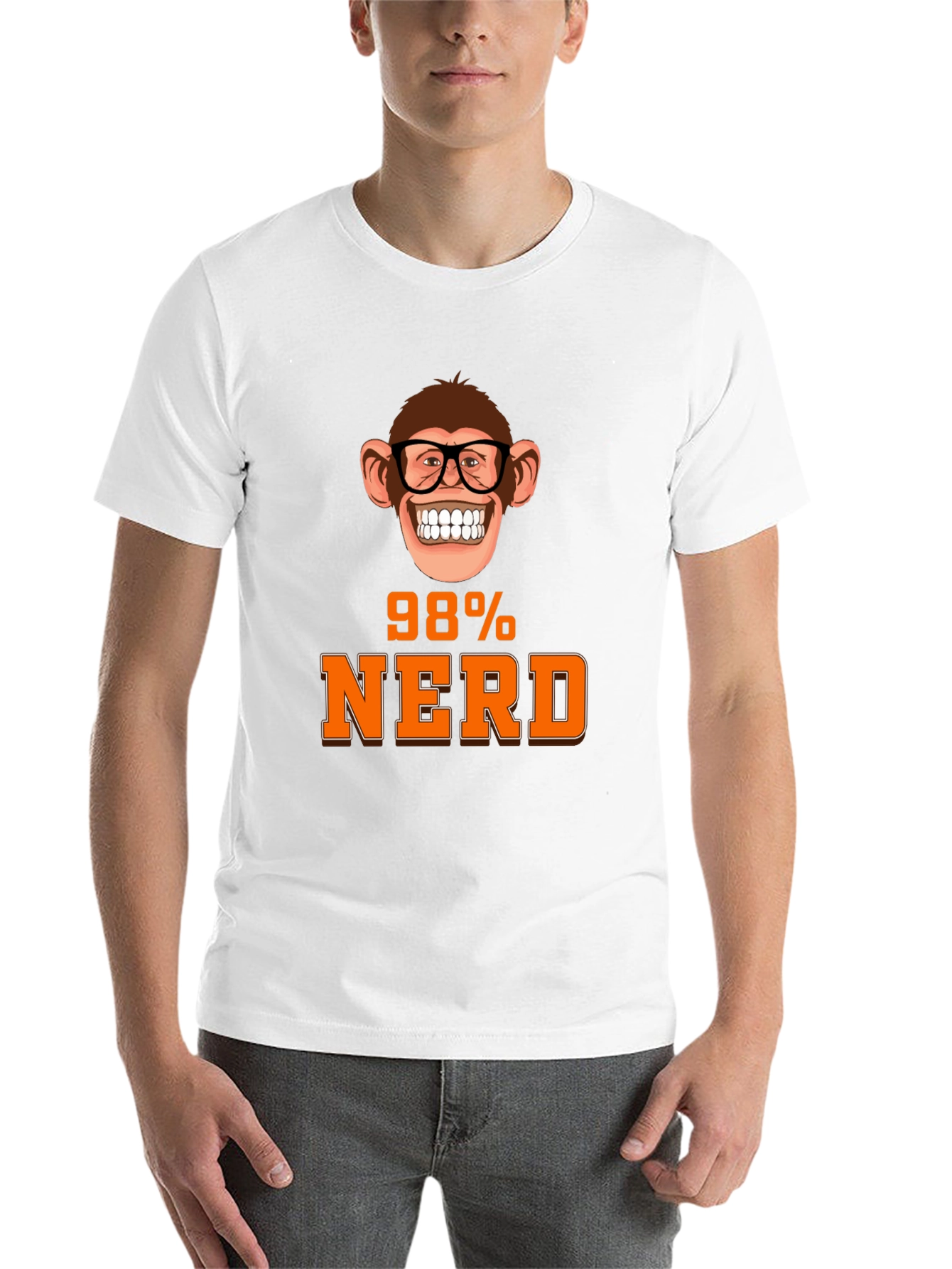 Black 98% Nerd Monkey Graphic T-Shirt - Unique Geeky Design view 14