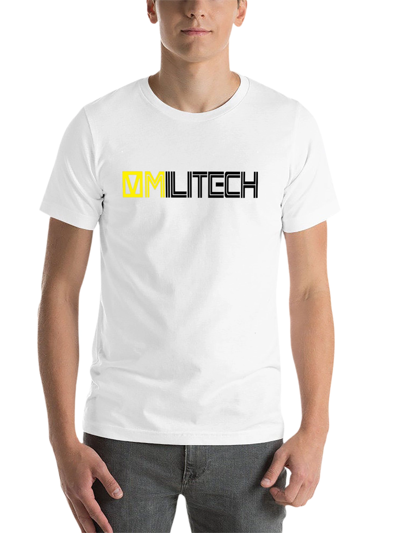 Black Cyberpunk Militech Graphic T-Shirt view 14