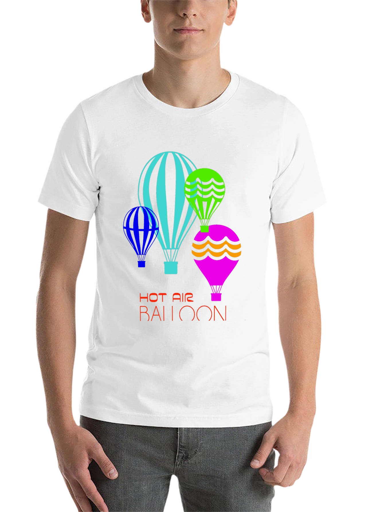 Black Fun Hot Air Balloon Graphic T-Shirt view 14