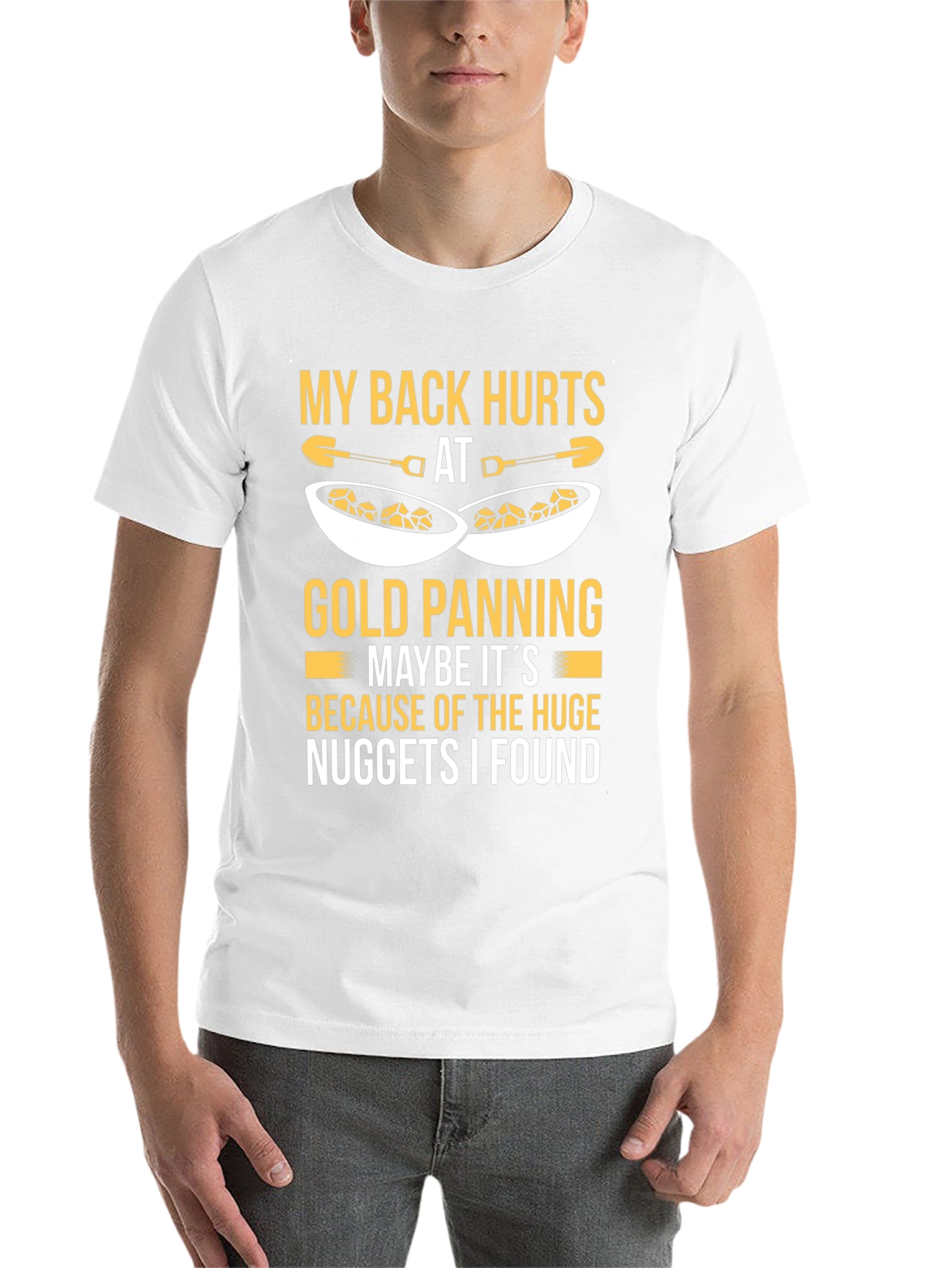Black Funny Gold Panning T-Shirt - My Back Hurts view 14