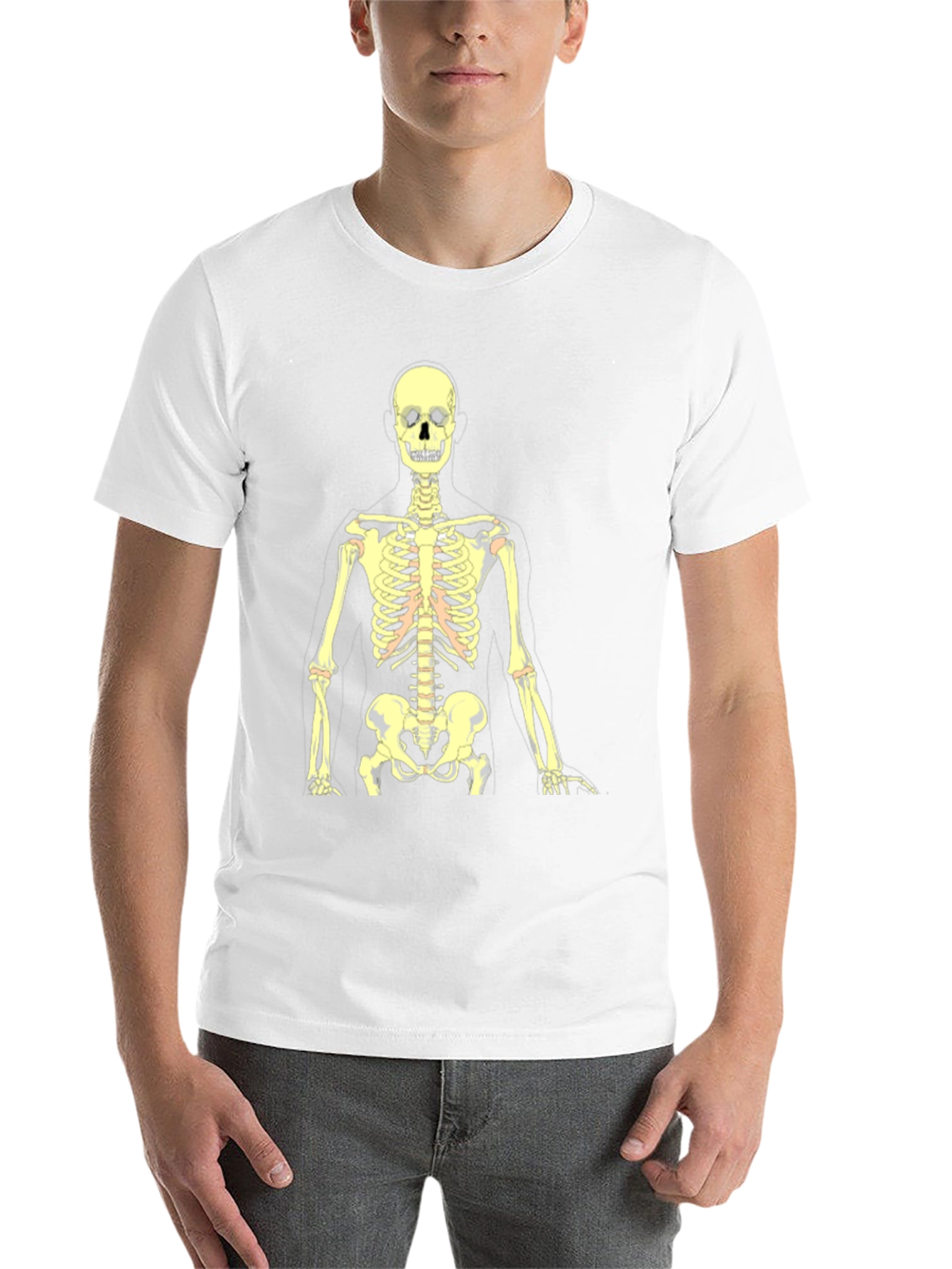 Black Skeleton Graphic Tee - Black Cotton Halloween Shirt view 14