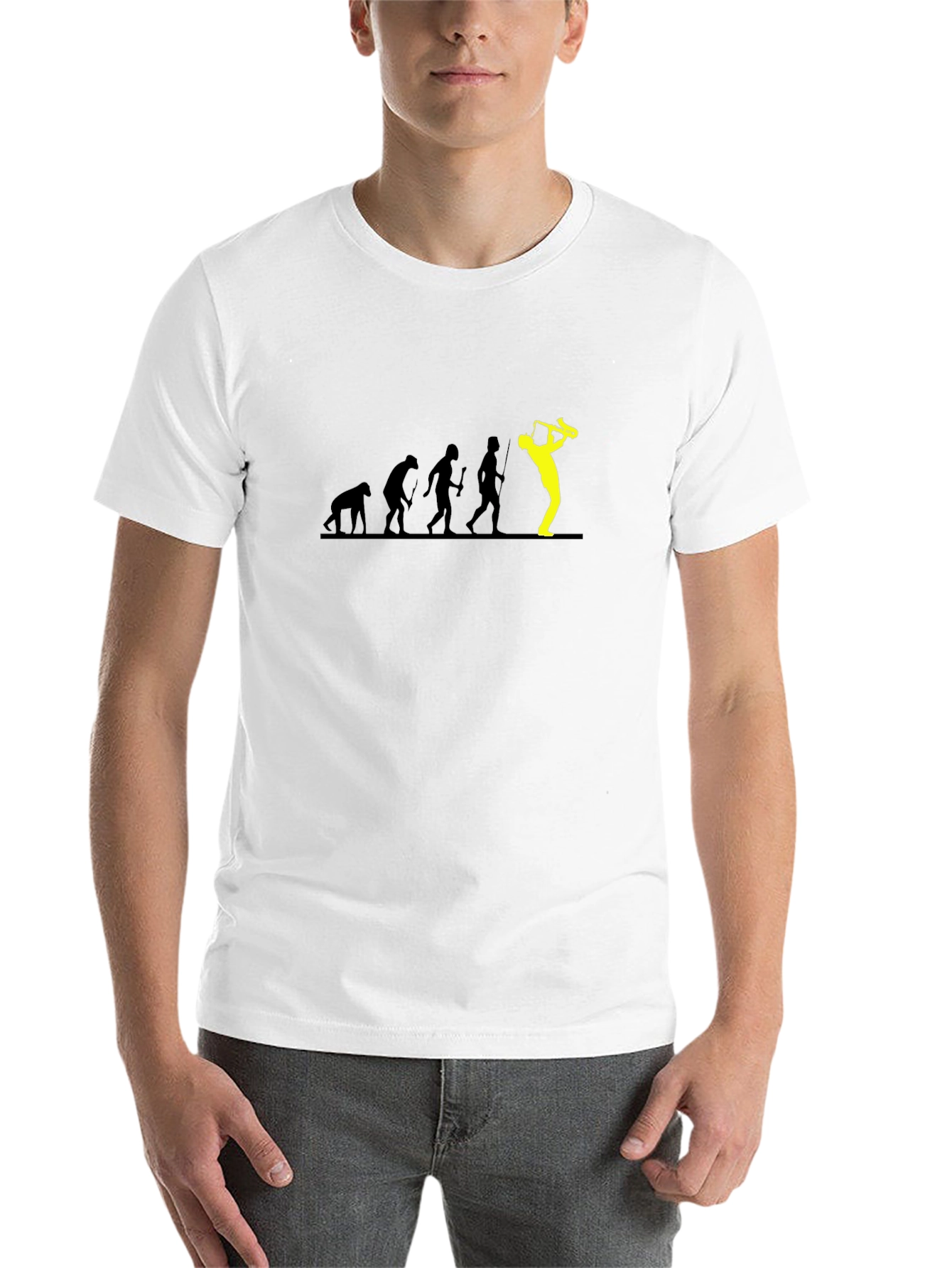 Black Saxophone Evolution Graphic T-Shirt view 14
