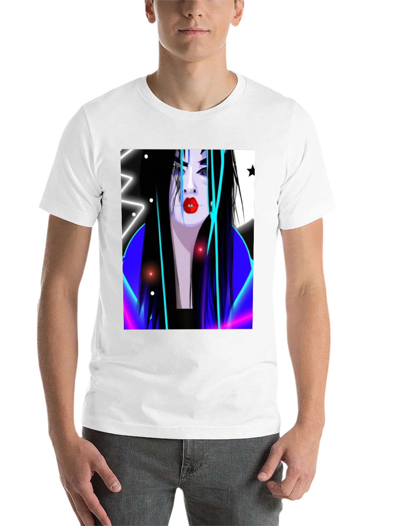 Black Neon Geisha Graphic T-Shirt - Stylish Urban Wear view 14