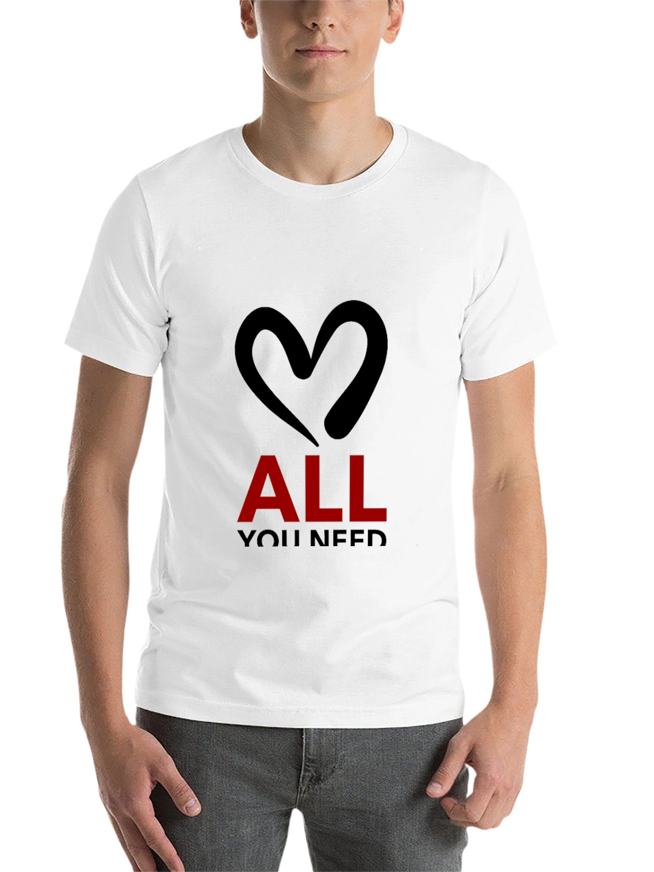 Black All You Need is Love - Black T-Shirt view 14