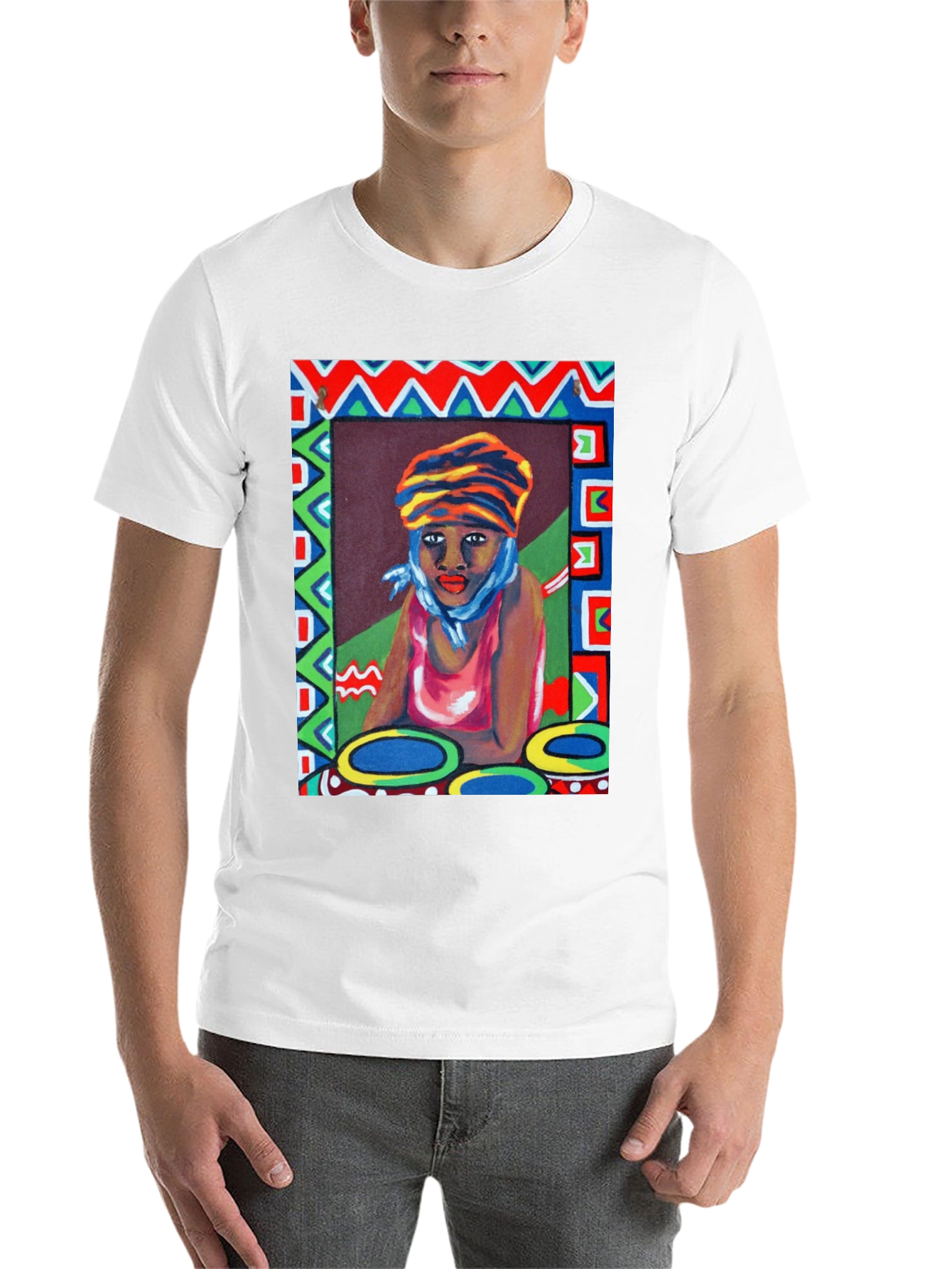 Black Artistic Woman Portrait Graphic T-Shirt view 14