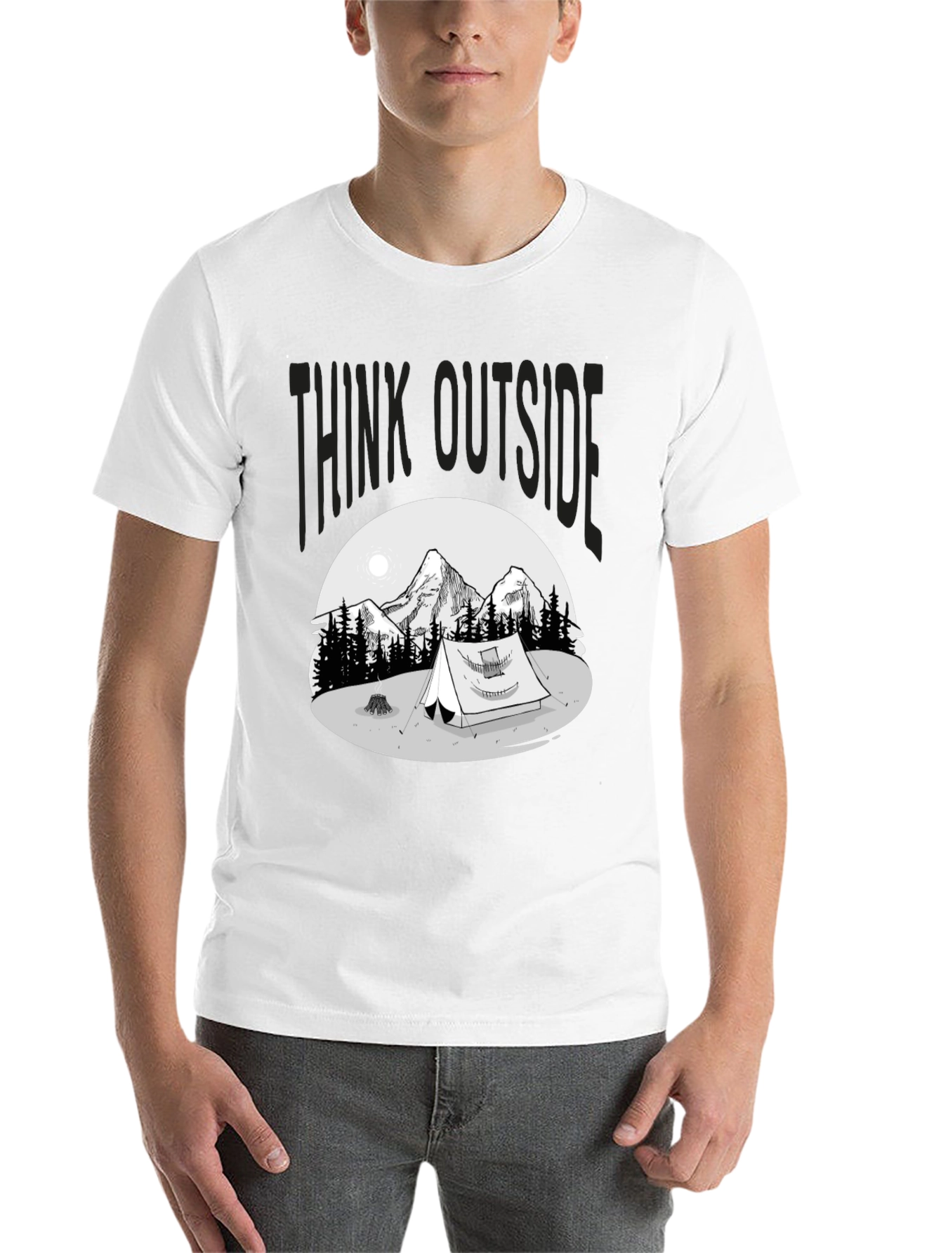 Black Think Outside Graphic T-Shirt view 14