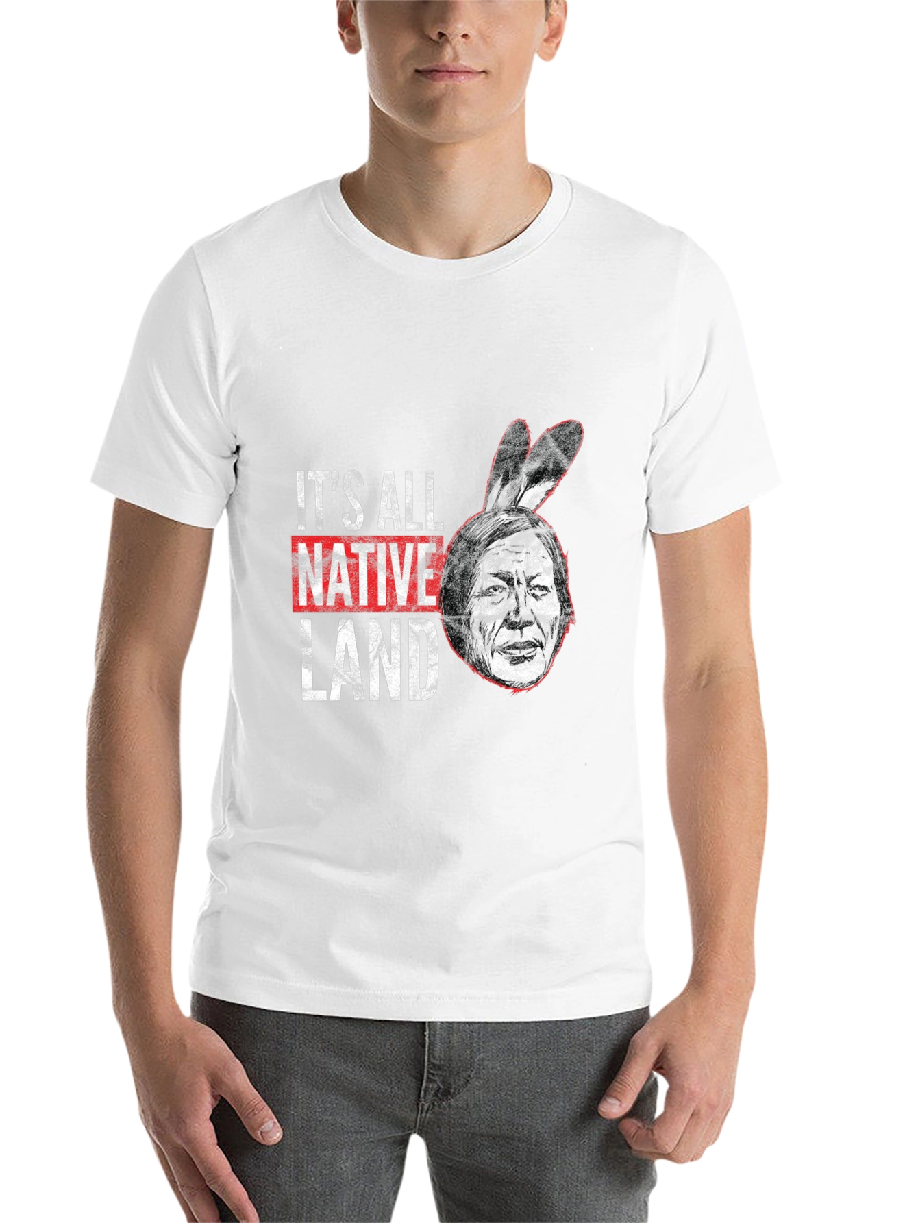 Black It's All Native Land T-Shirt view 14