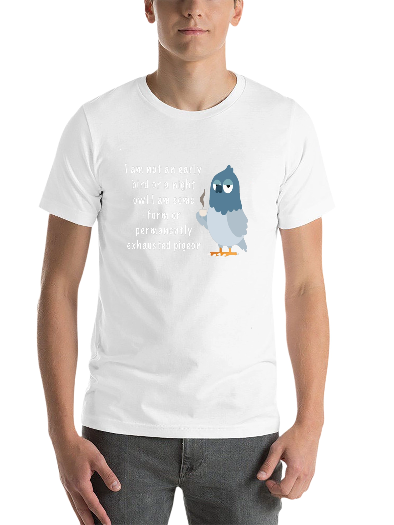 Black Exhausted Pigeon T-Shirt - Funny Bird Lover Tee view 14