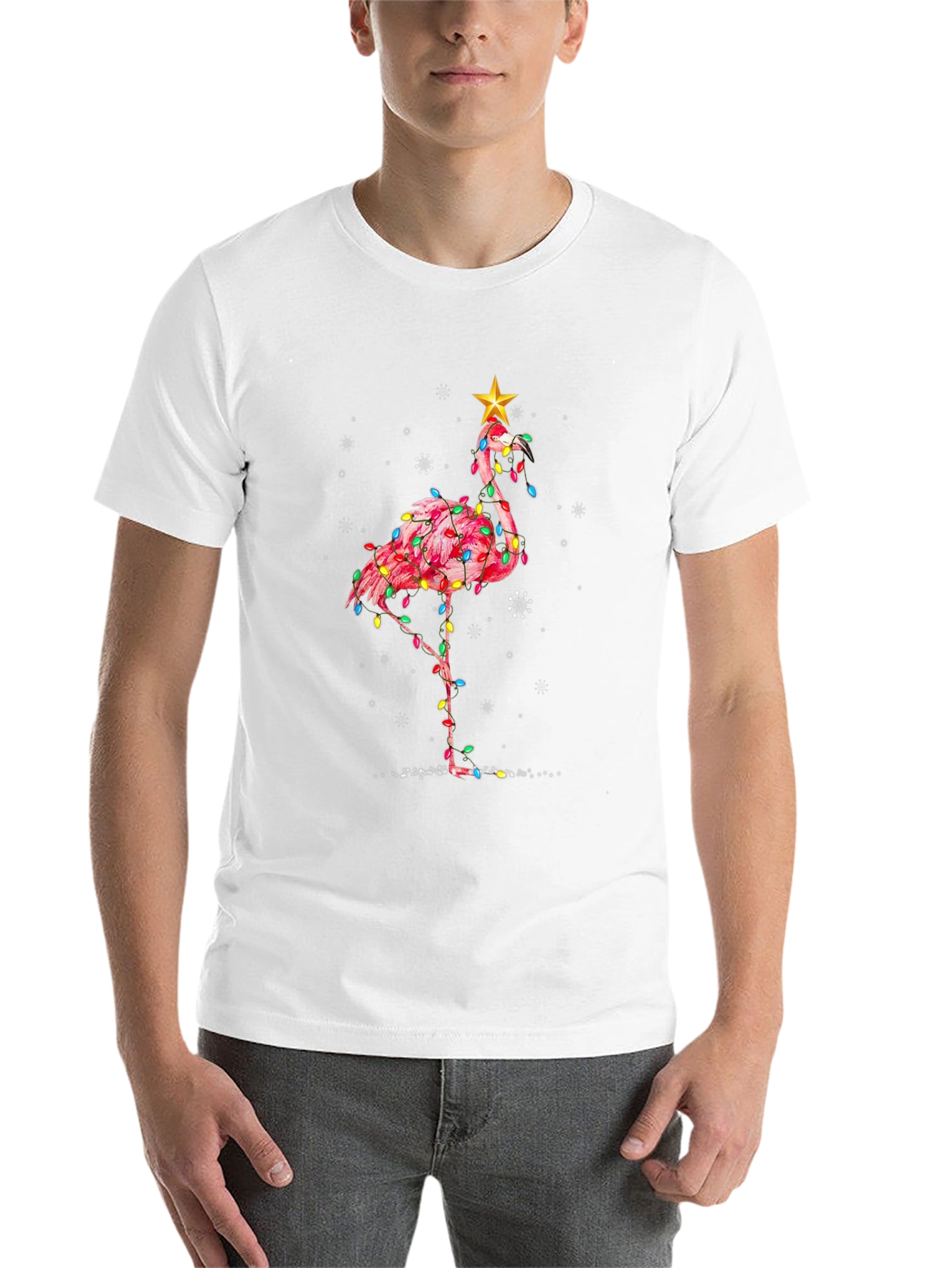 Black Festive Flamingo T-Shirt view 14