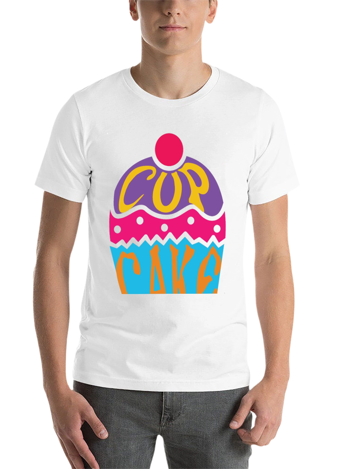 Black Fun Cupcake Graphic Tee - Black Cotton T-Shirt view 14