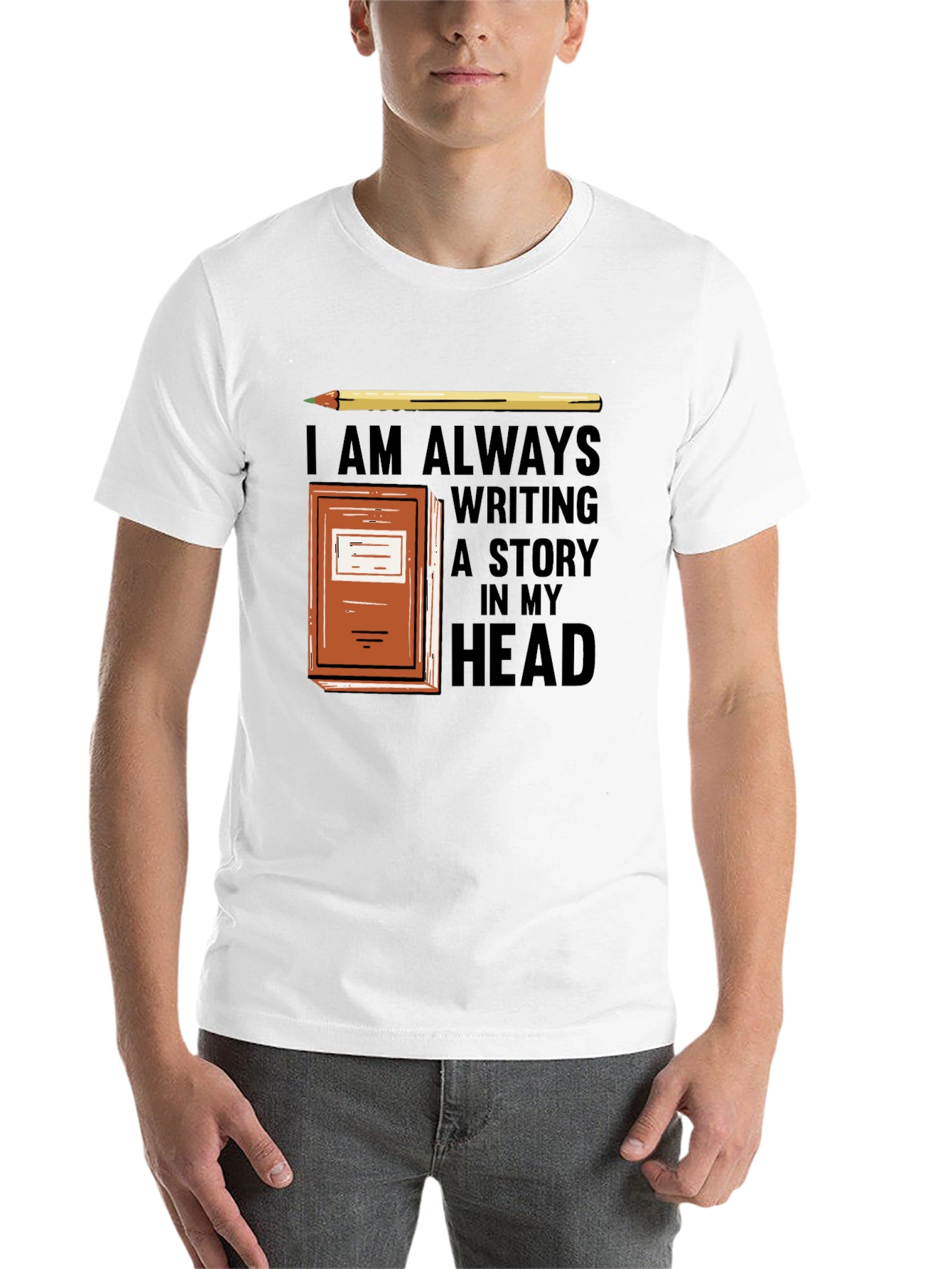 Black Writer's T-Shirt: Always Writing a Story in My Head view 14