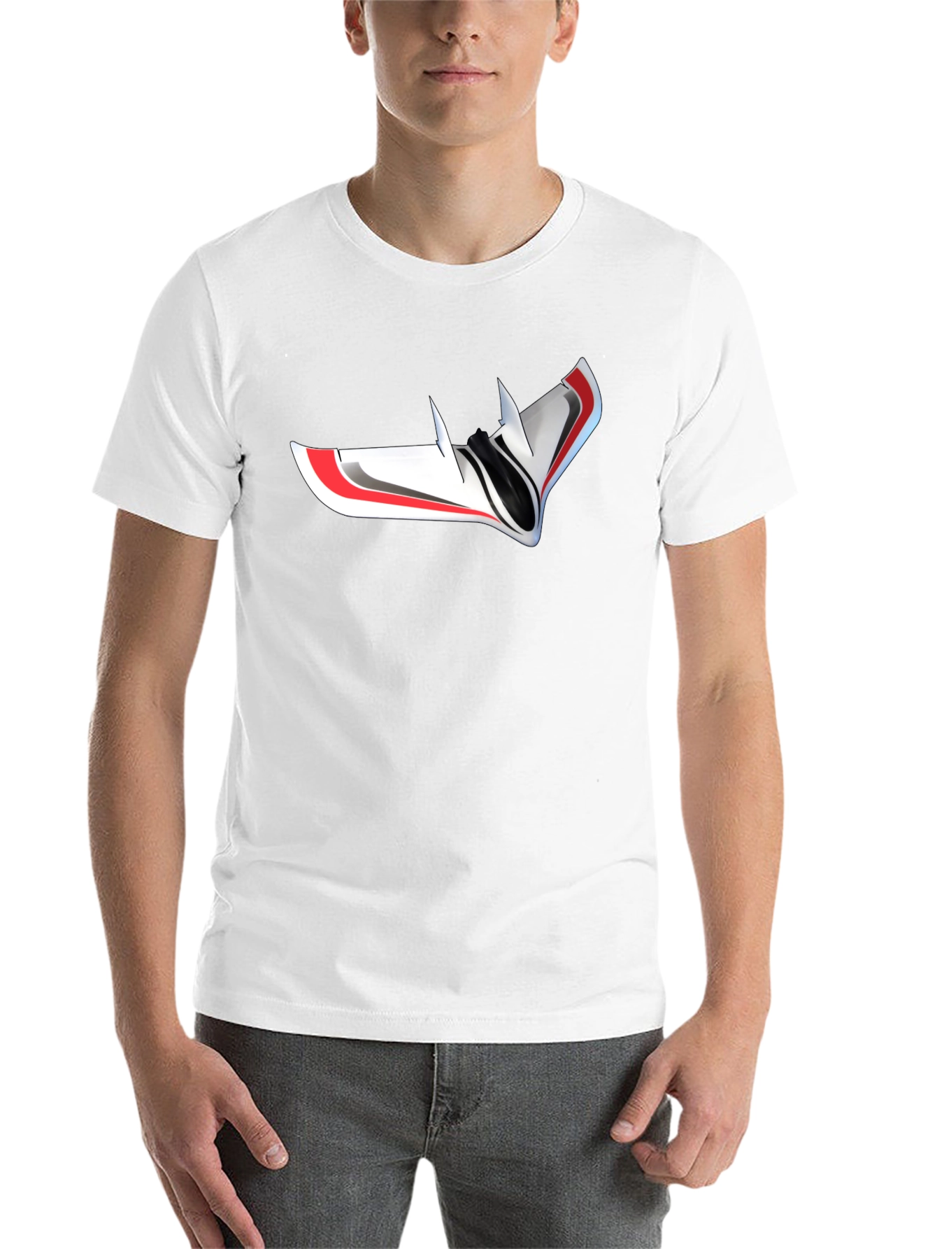 Black Futuristic Drone Graphic T-Shirt - Black view 14