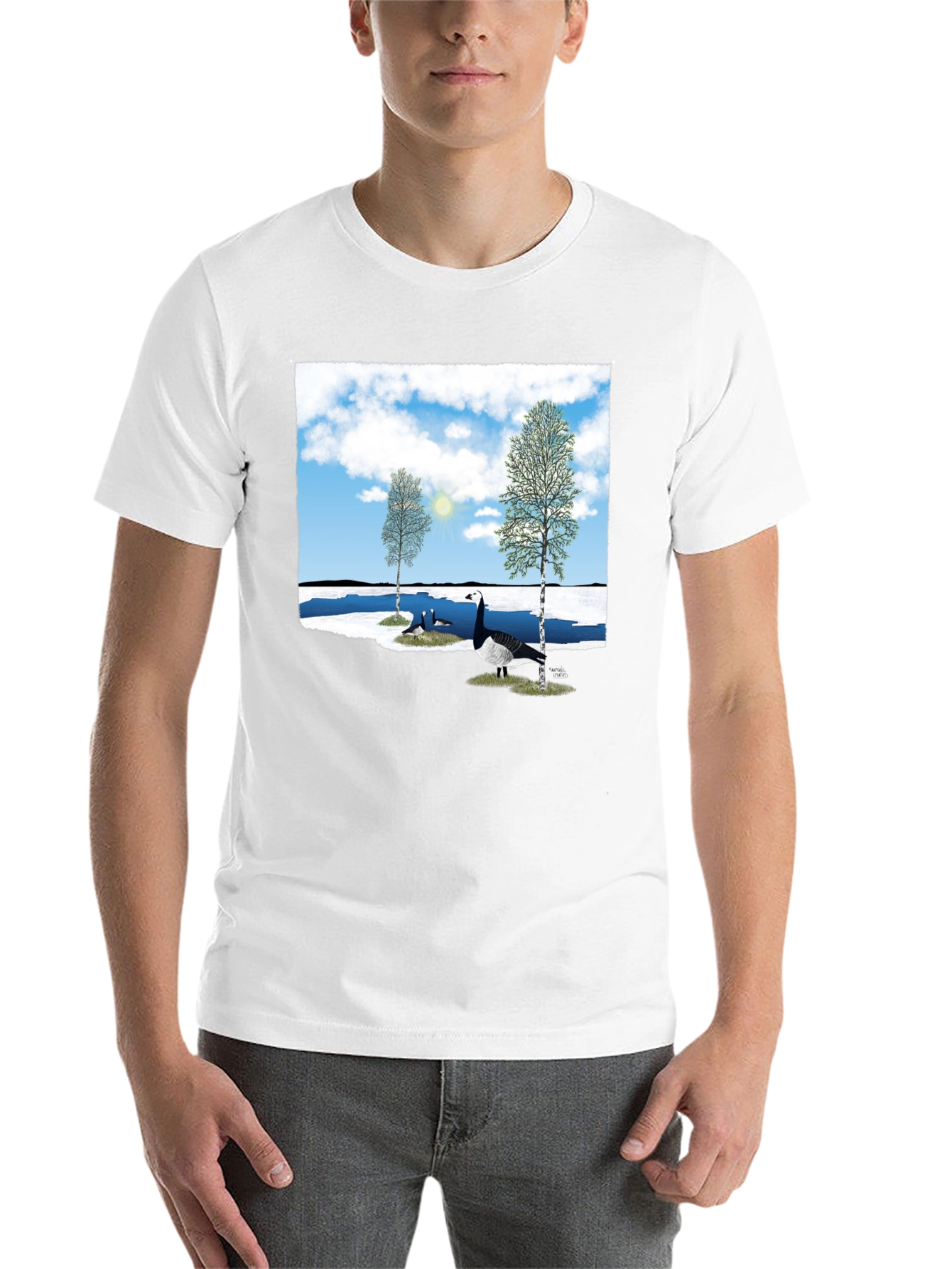 Black Goose Lake T-Shirt - Nature Graphic Tee view 14