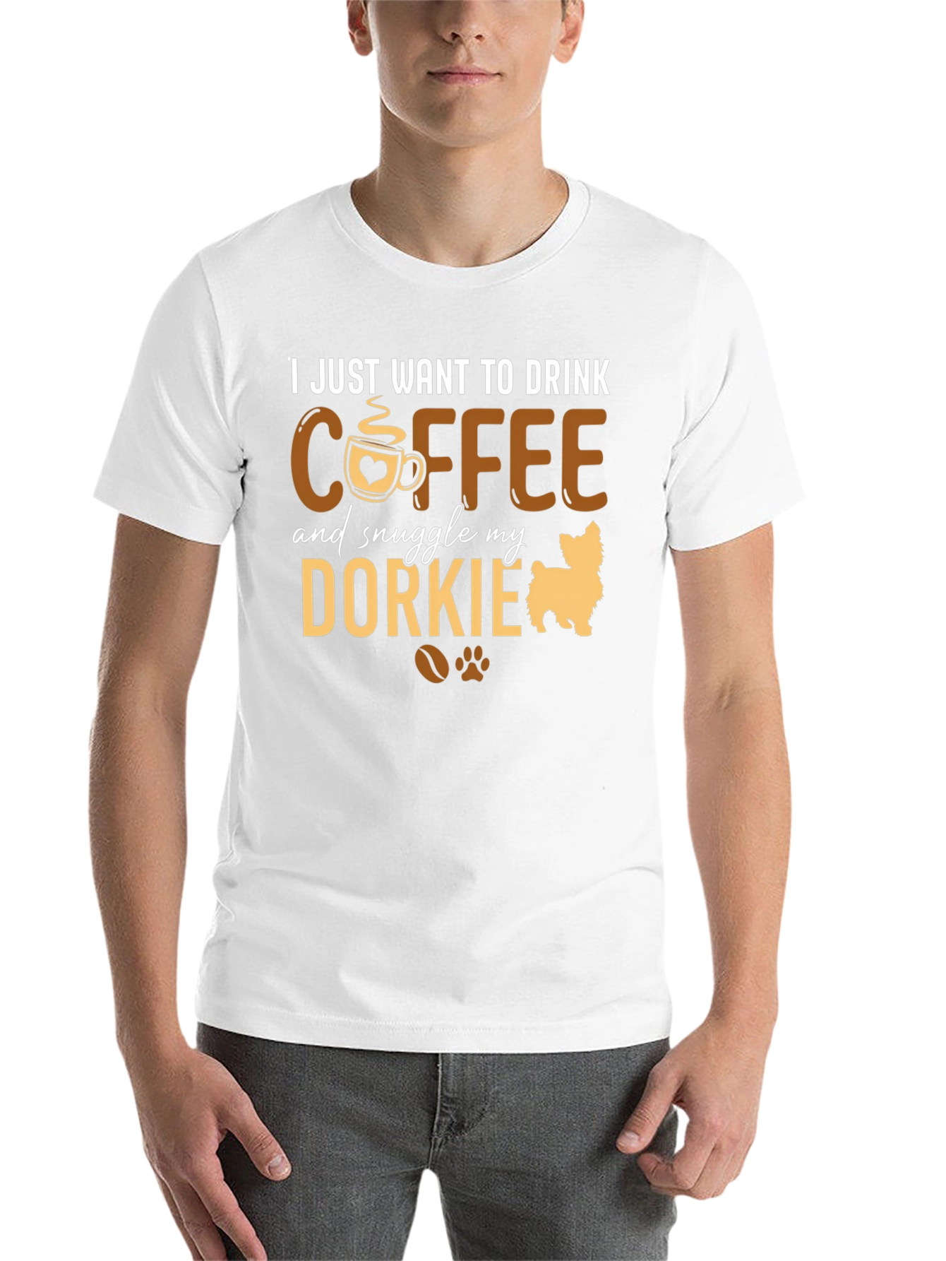 Black Coffee & Dorkie Dog Lover T-Shirt view 14