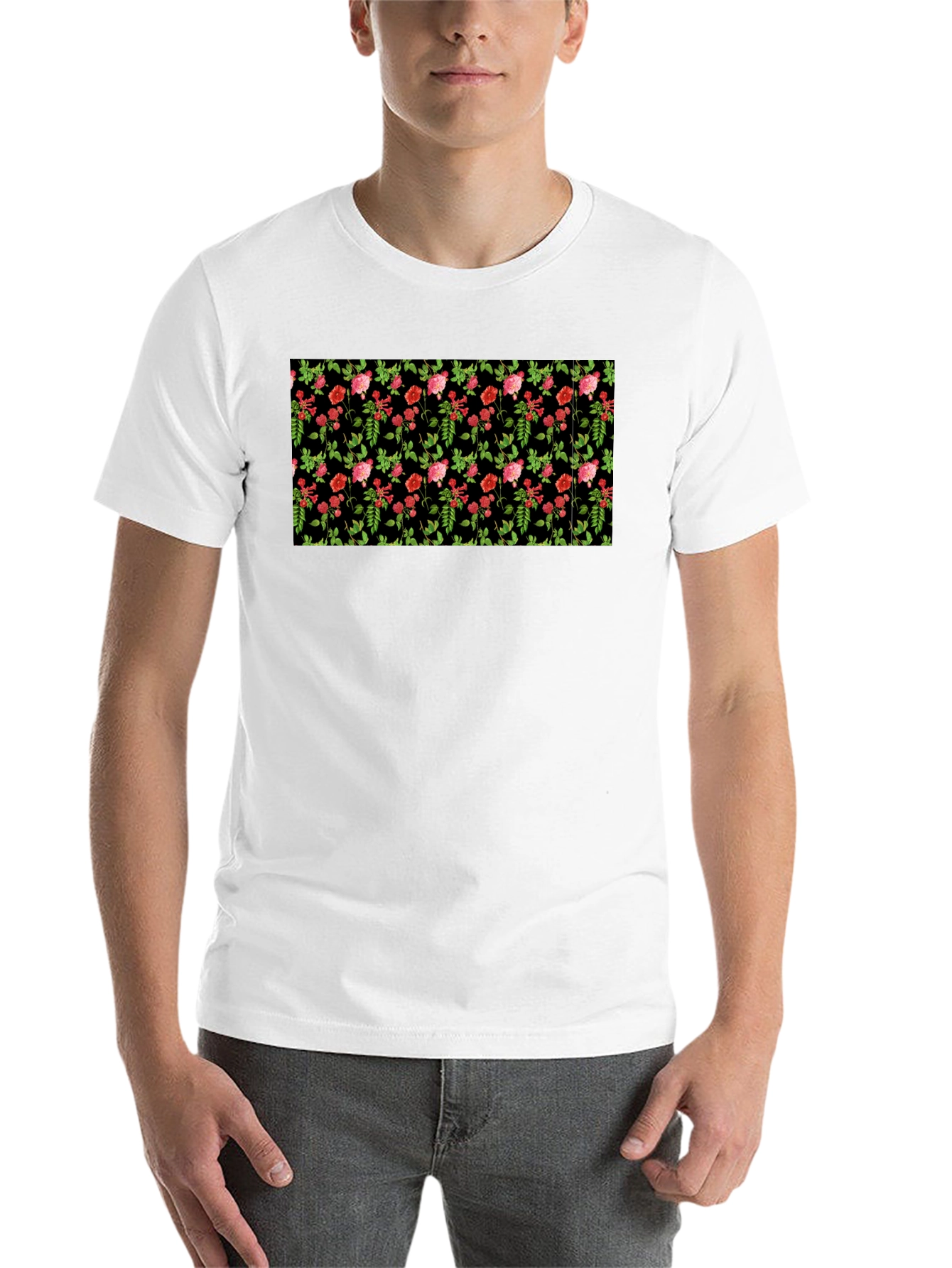 Black Floral Black T-Shirt view 14