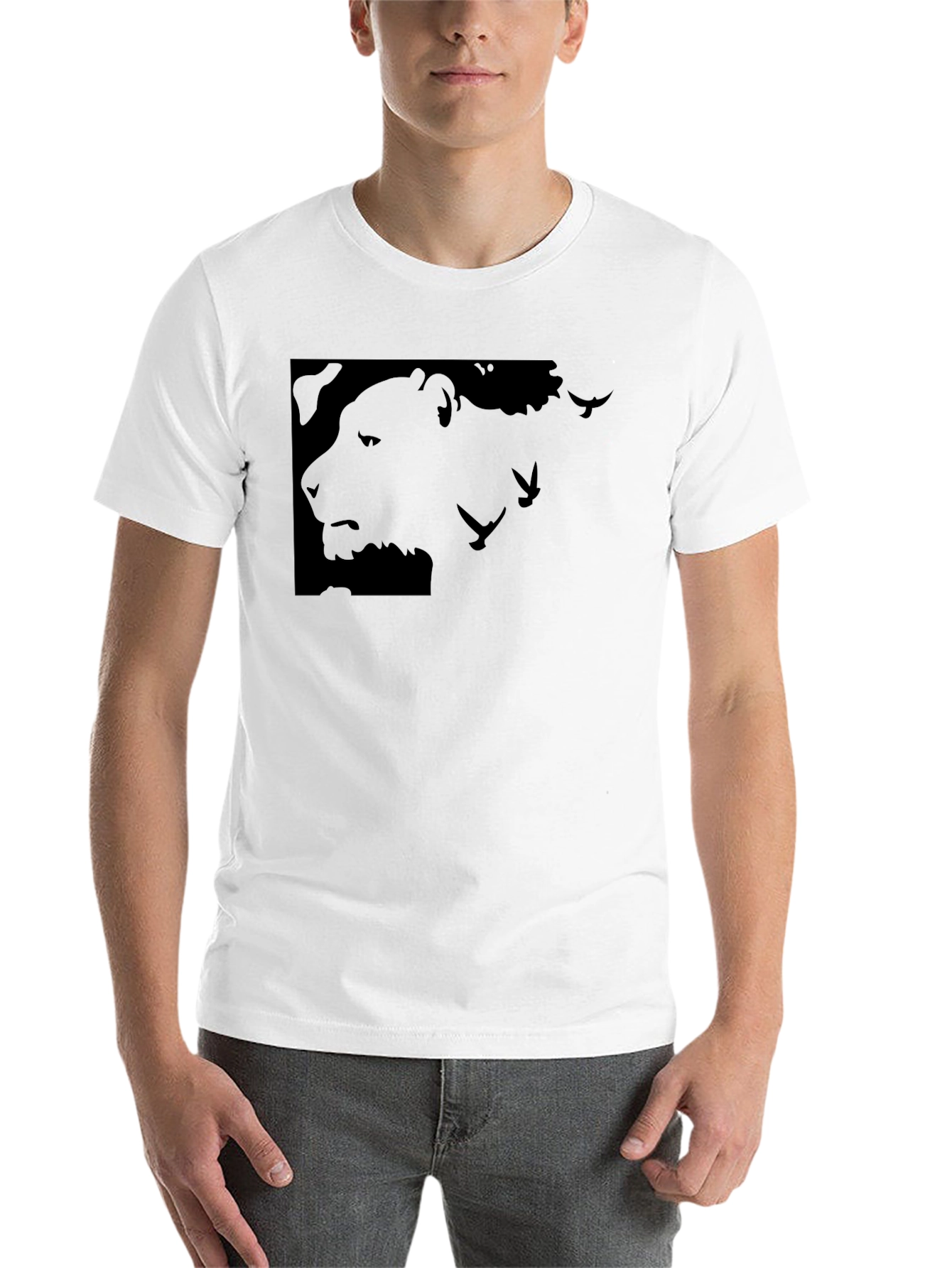 Black Lion Silhouette Graphic T-Shirt view 14