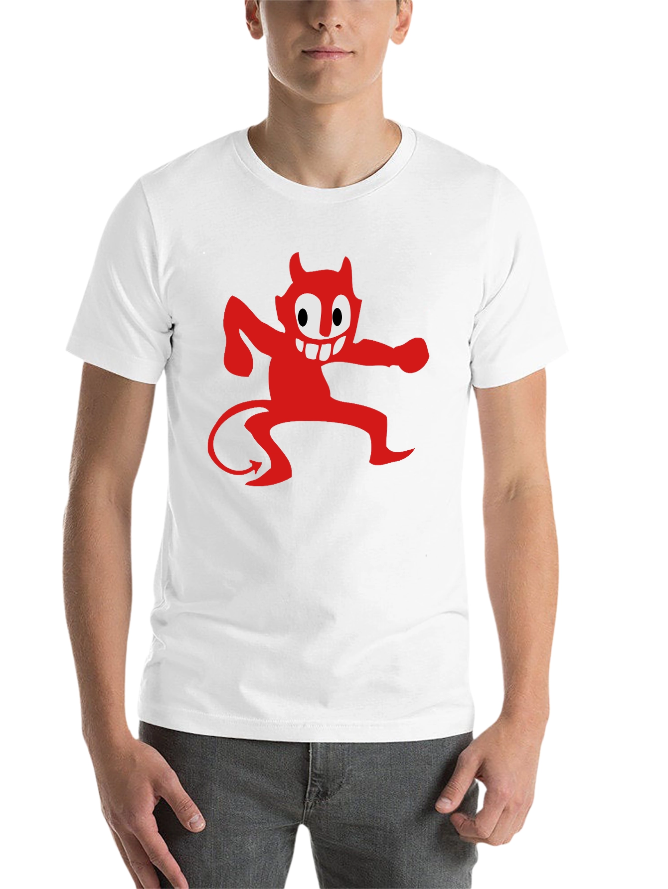 Black Cartoon Devil Graphic Tee - Mens Black T-Shirt view 14
