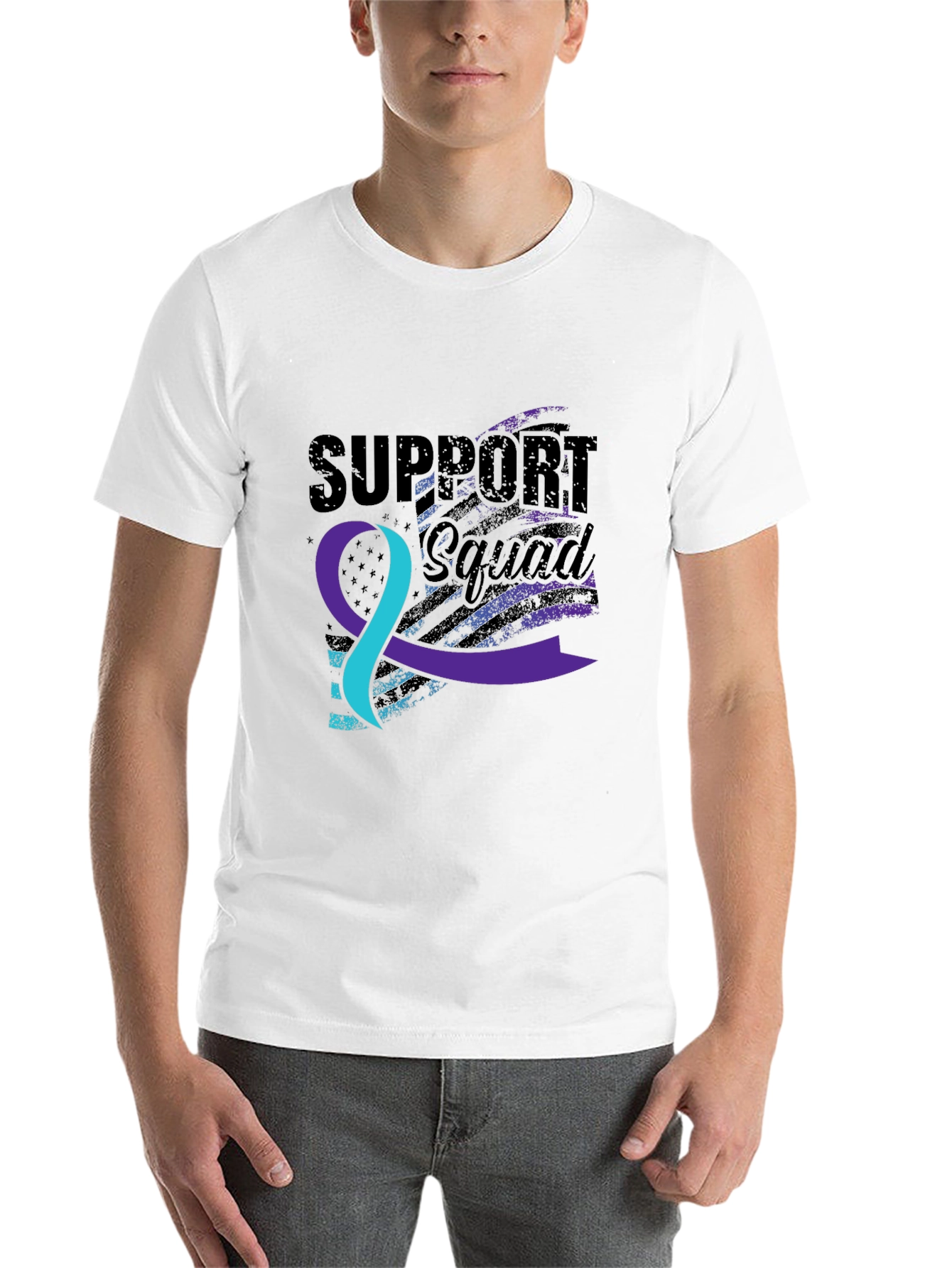 Black Support Squad Awareness T-Shirt view 14