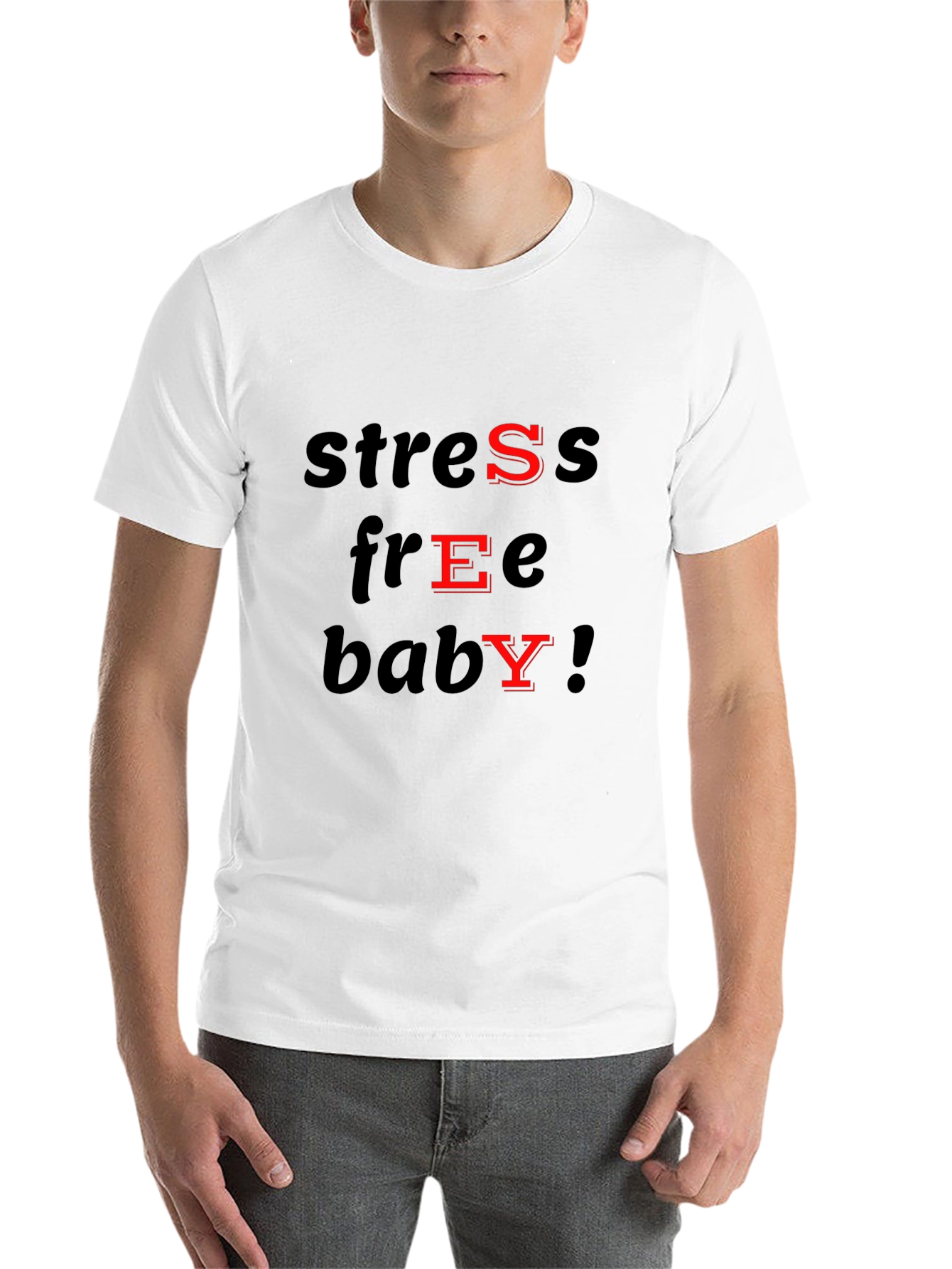 Black Stress Free Baby T-Shirt - Black Cotton Blend view 14