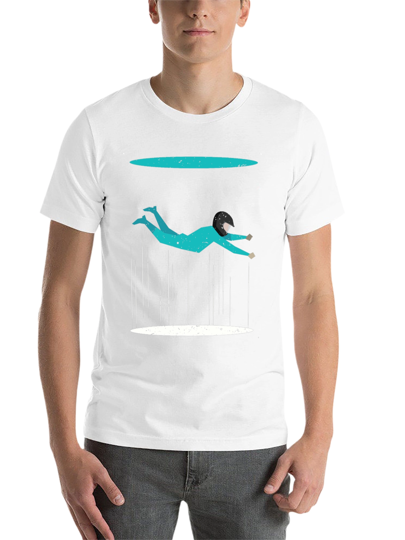 Black Geometric Skydiving T-Shirt view 14